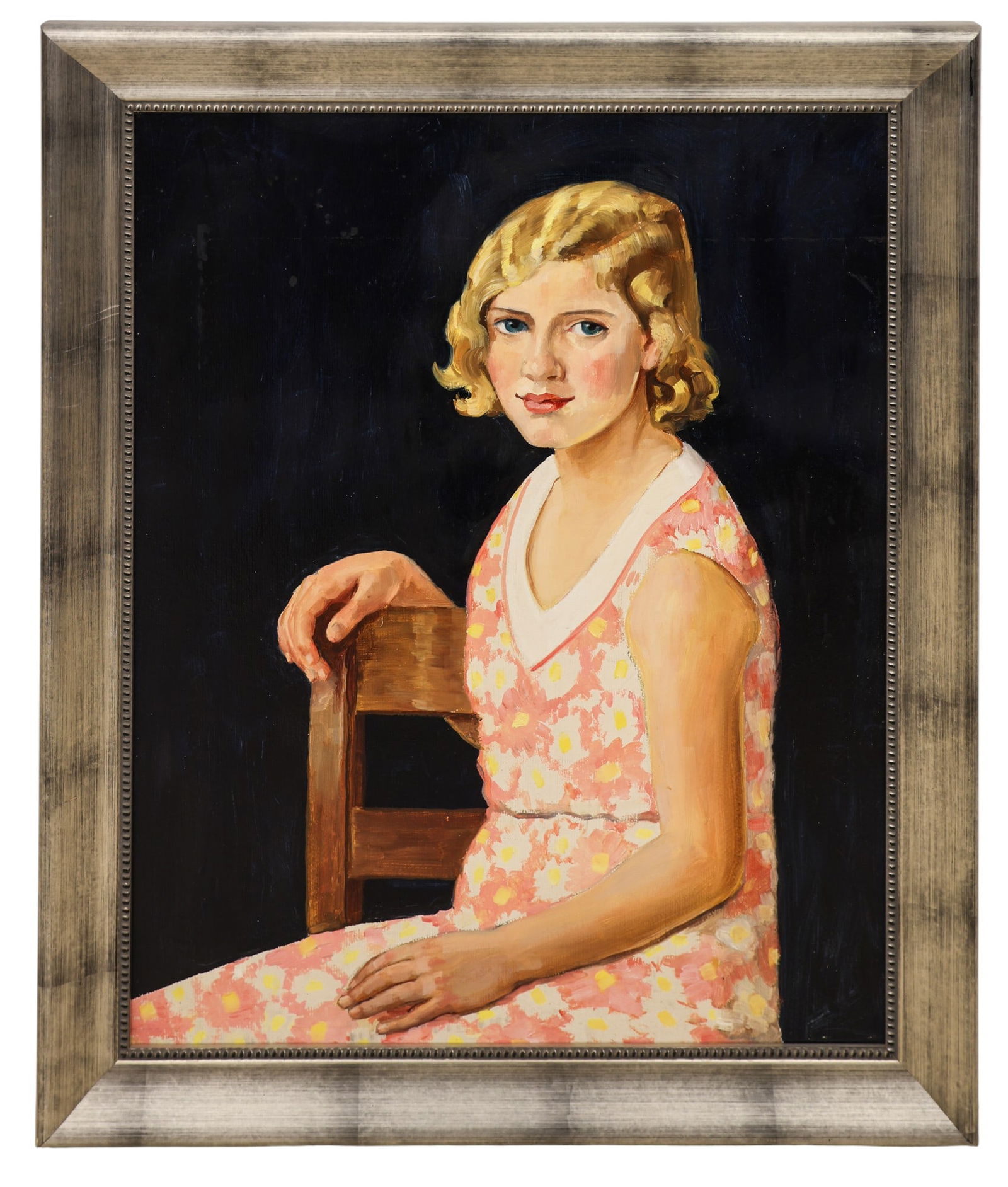 Kathleen Eva Houlahan "The Pink Flower Dress" Oil on Masonite - 2