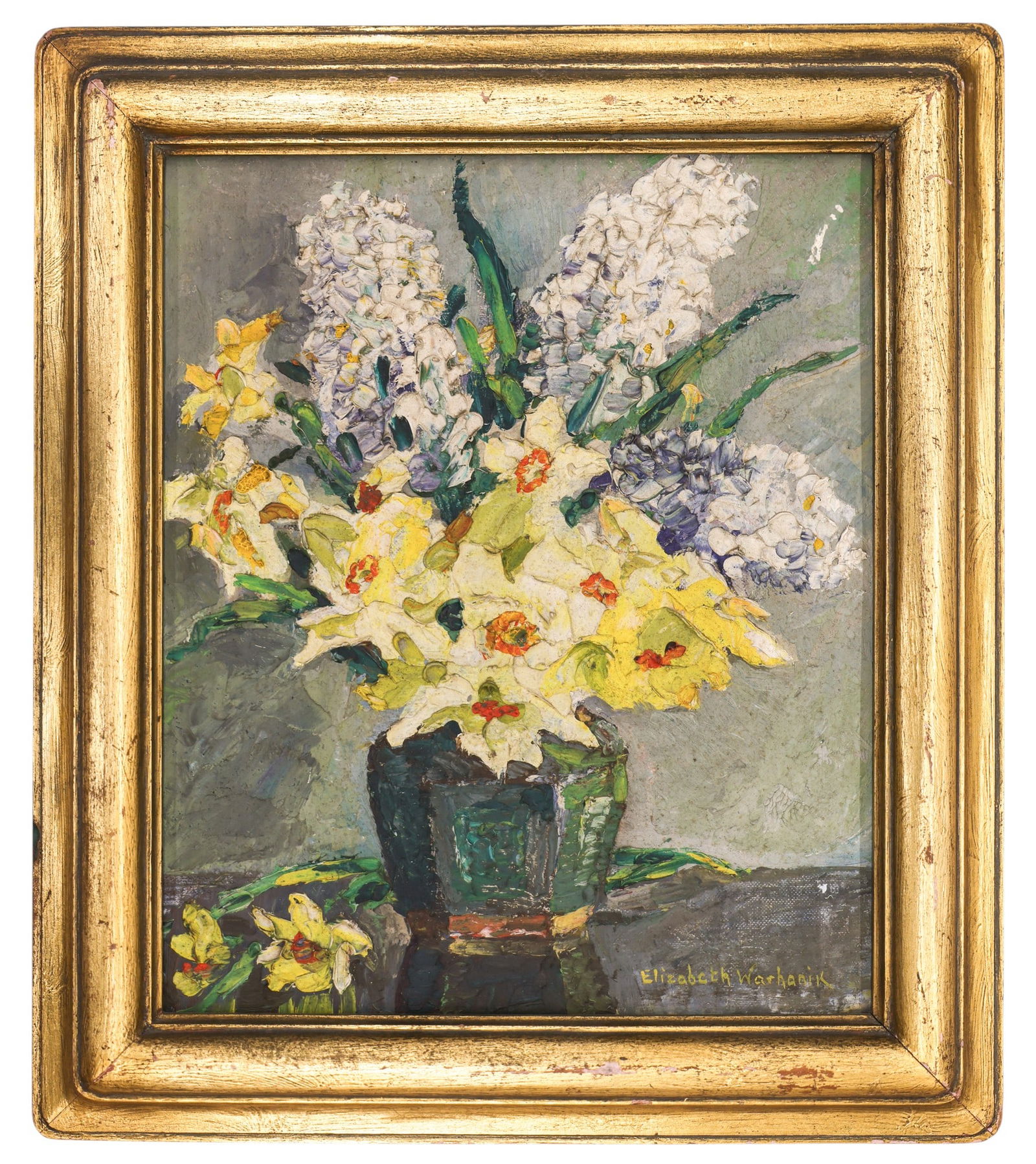 Elizabeth Warhanik "Floral Still Life" Oil on Board - 2
