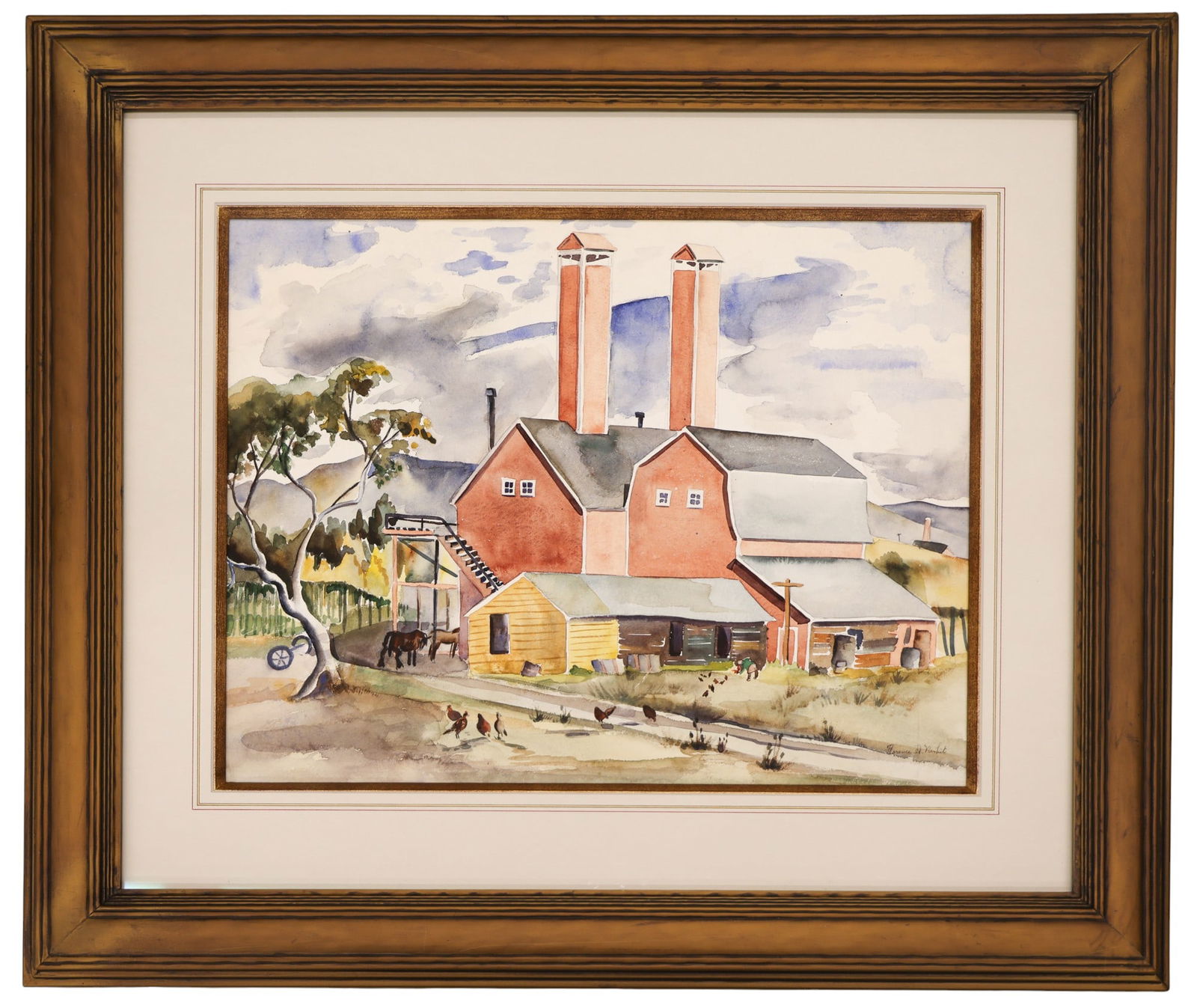 Florence Nesbit "The Hops Farm" Watercolor on Paper - 2