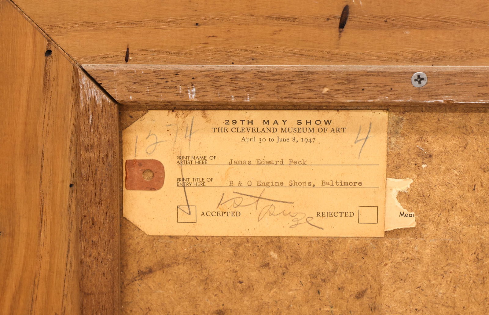 James Edward Peck "B&O Railway Engine Shops" 1946 Oil on Masonite - 4