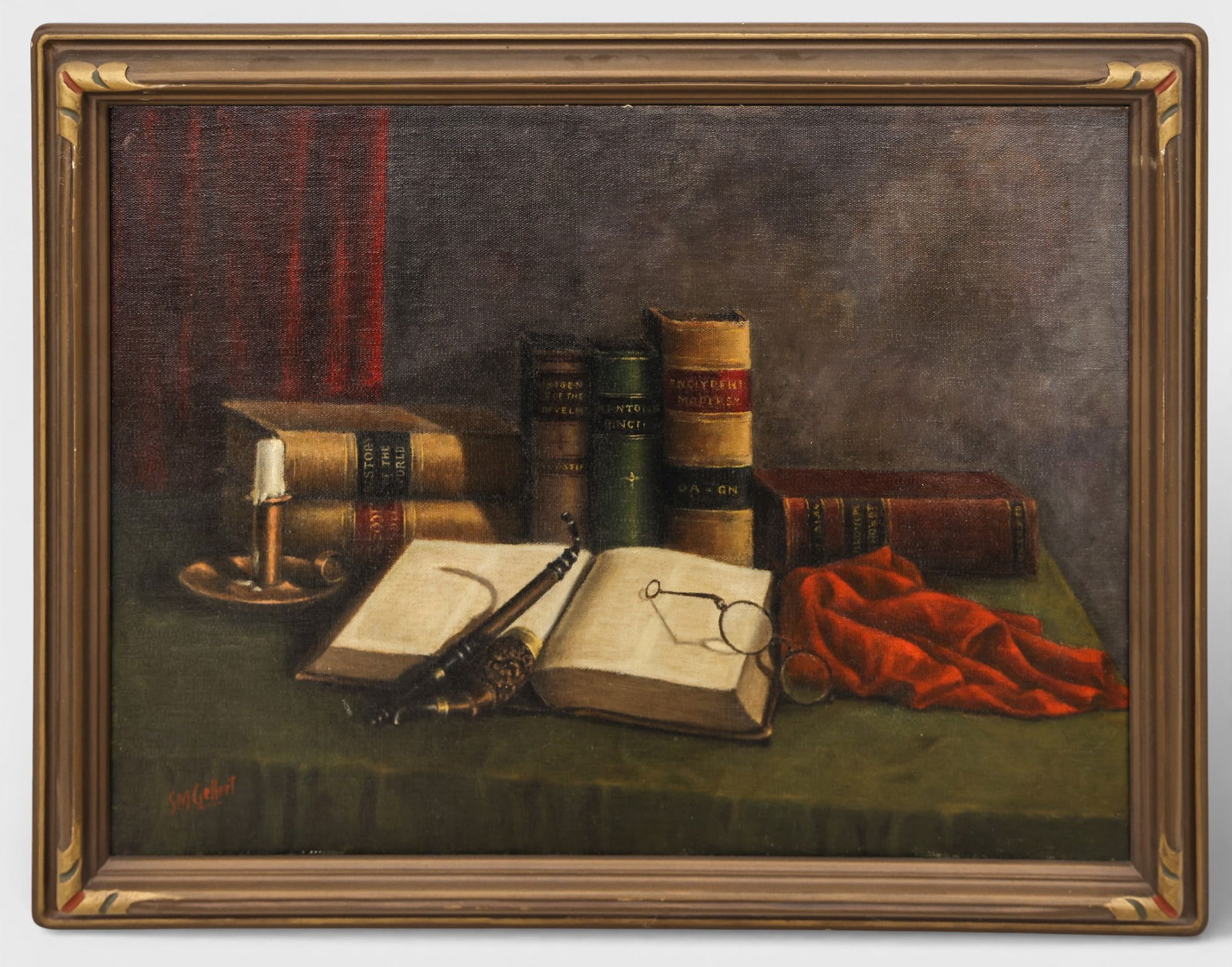 Samuel Gellert ''A Gentleman's Still Life'' Oil on Canvas Board - 2