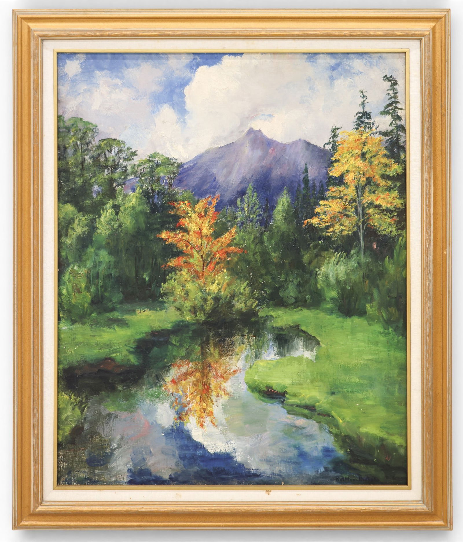 Kathleen Eva Houlahan "Fall Colors" (Mountain Scene) Oil on Canvas - 2
