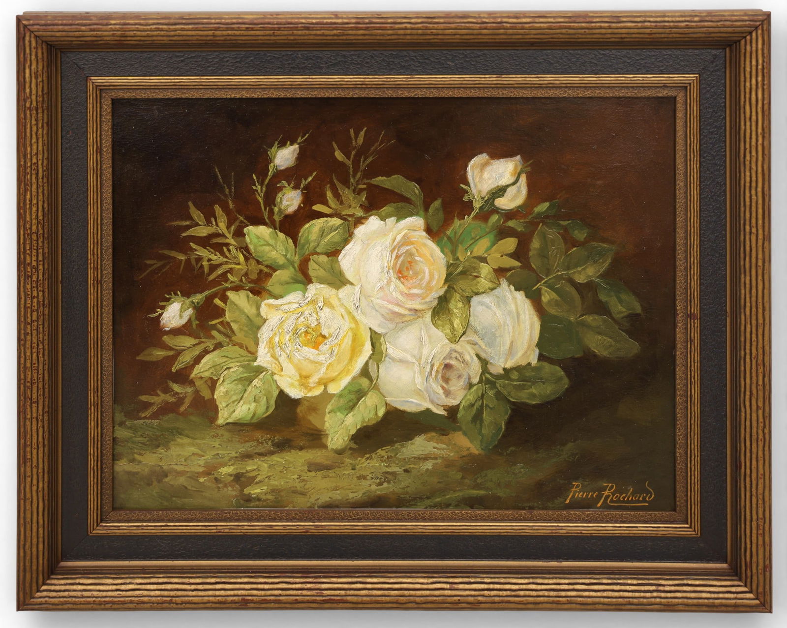 Pierre Rochard "Carless Bundle of Roses" Oil on Paper - 2