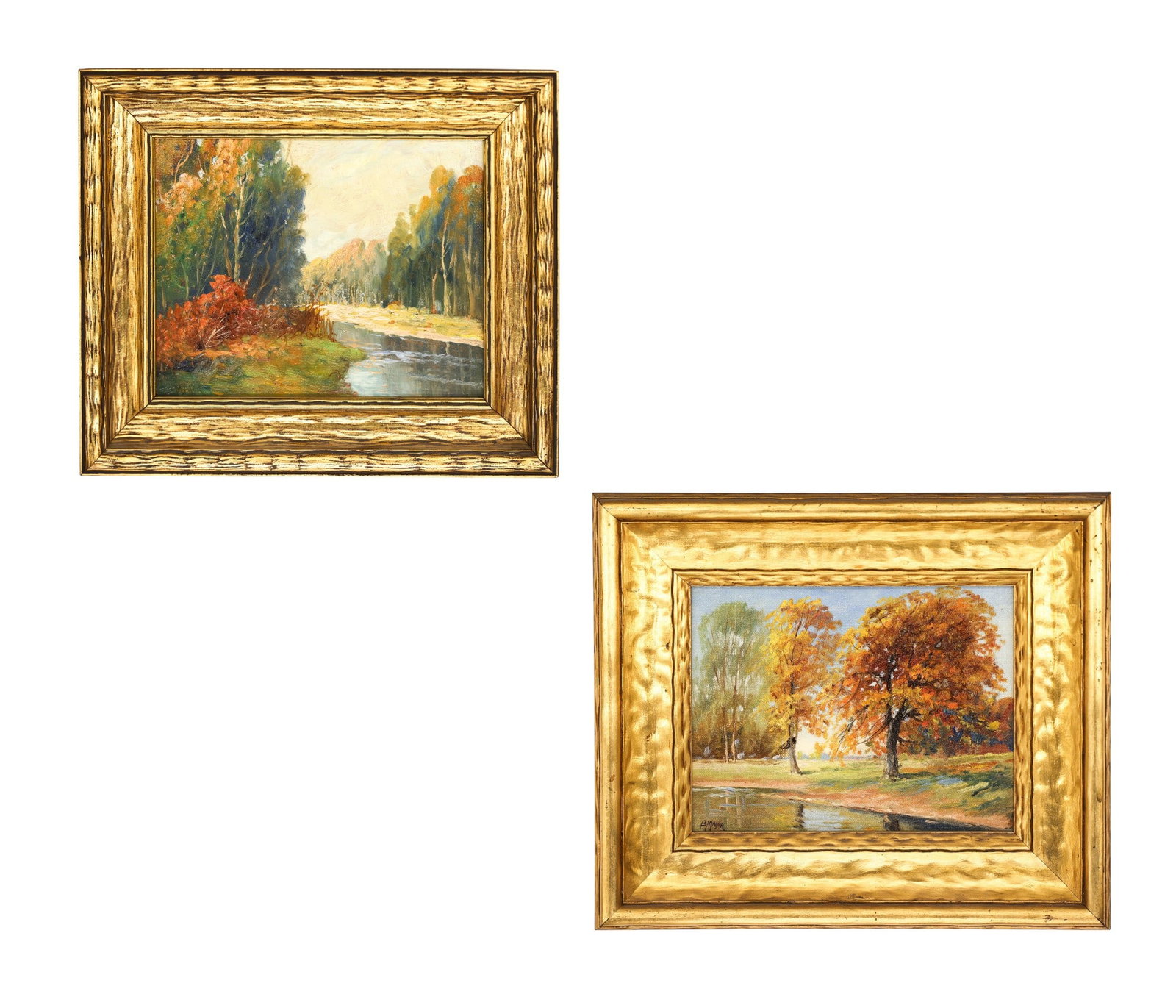 2pc Boris B. Major Landscape Paintings Oil on Board (1 of 4)