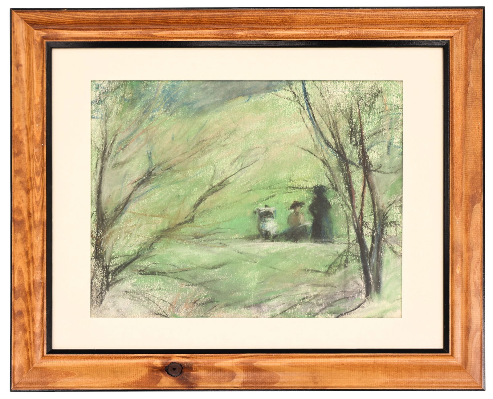 4pc Kathleen Eva Houlahan "Park Scenes" Pastels on Paper - 3