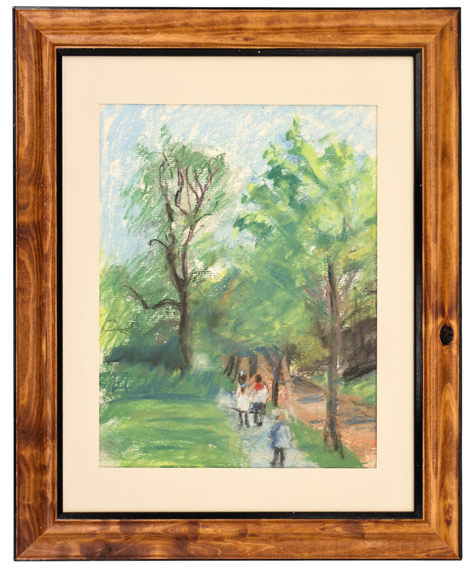 4pc Kathleen Eva Houlahan "Park Scenes" Pastels on Paper - 5