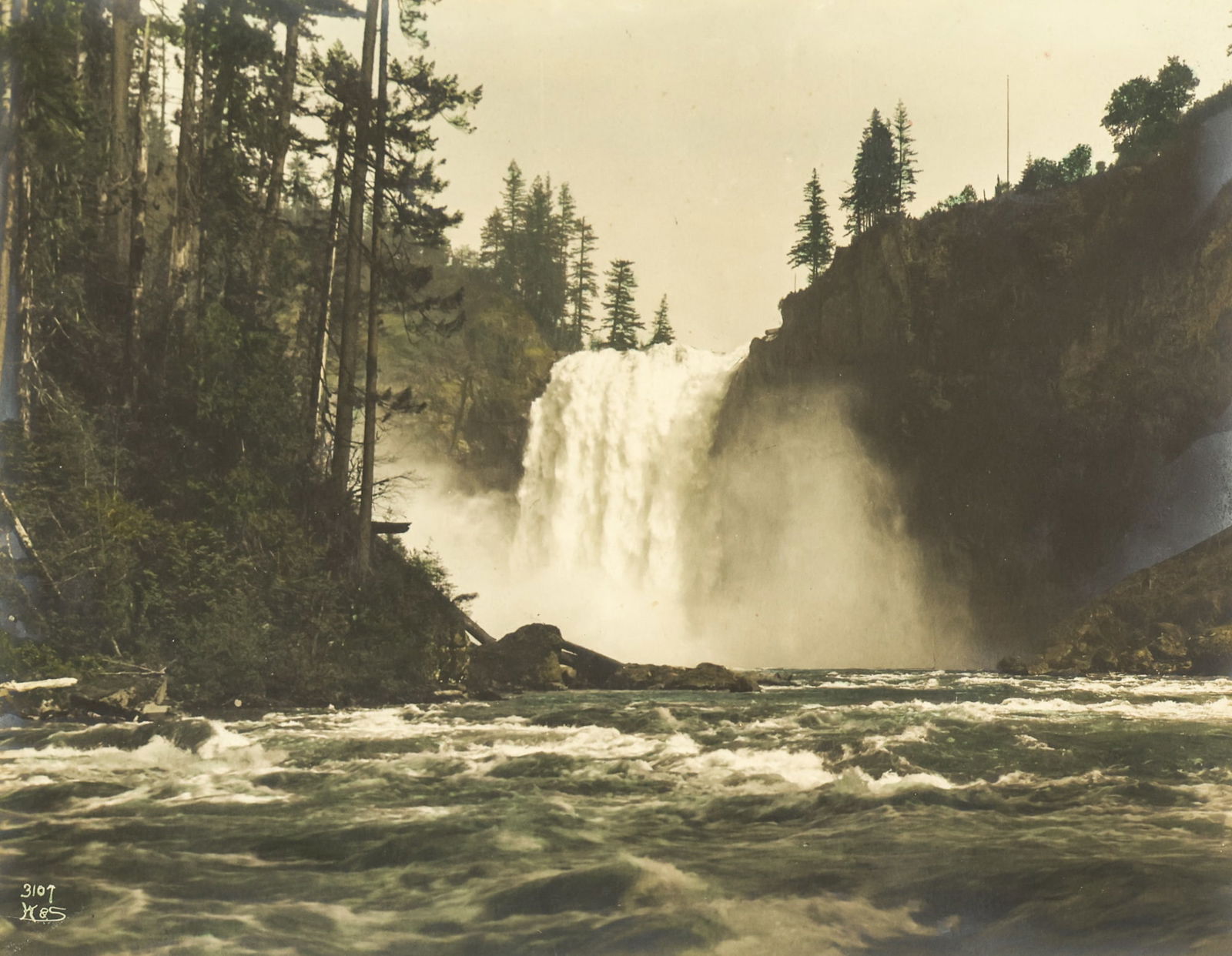 Antique Webster & Stevens "Snoqualmie Falls" Tinted Photograph (1 of 2)