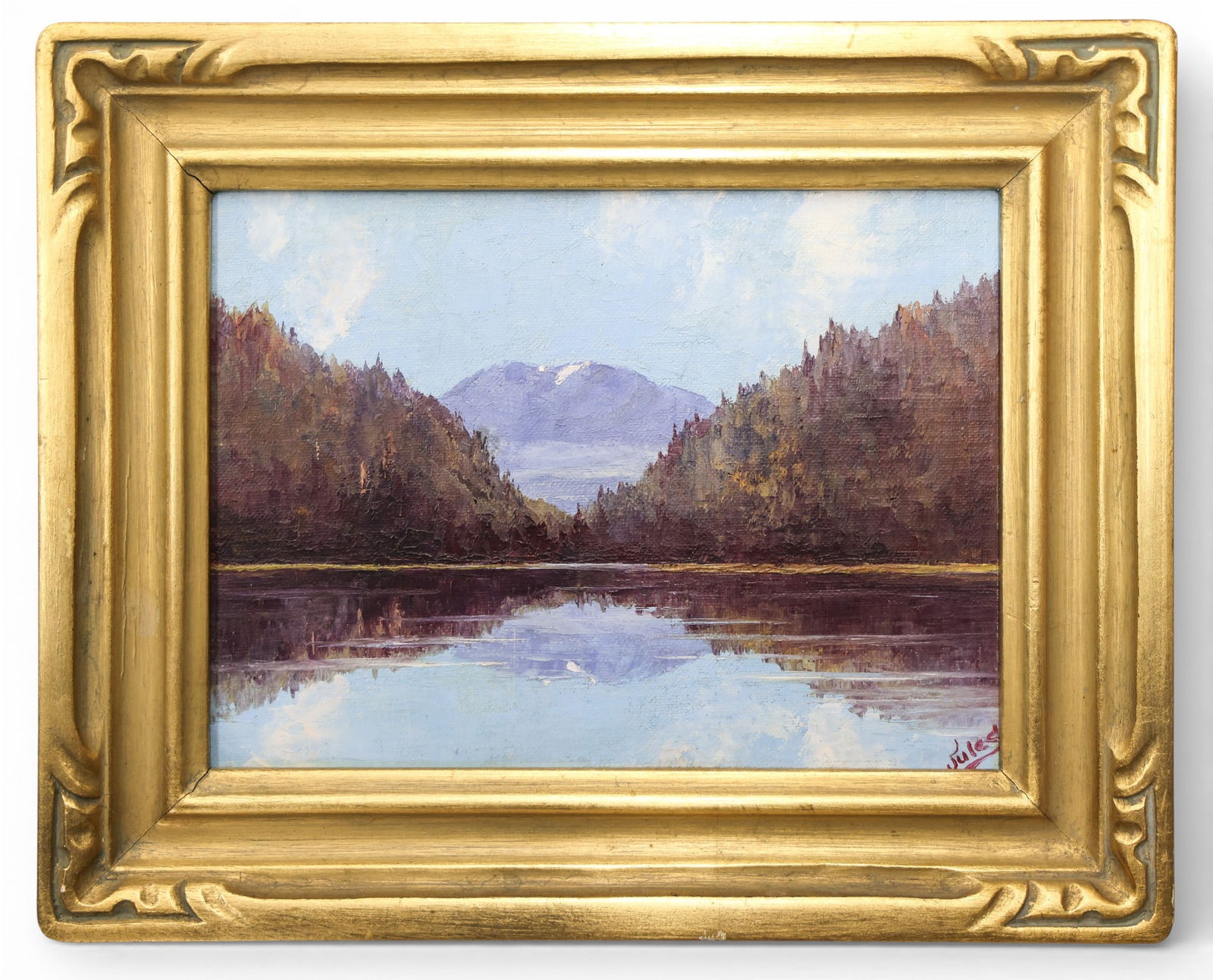 Jules Dahlager "Bell Island Lake in Summer" Oil on Board - 2