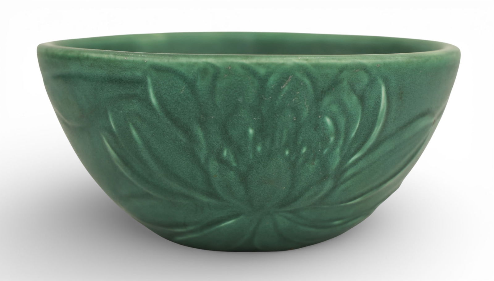 Rookwood 1901 Matte Green Floral Pottery Bowl (1 of 1)