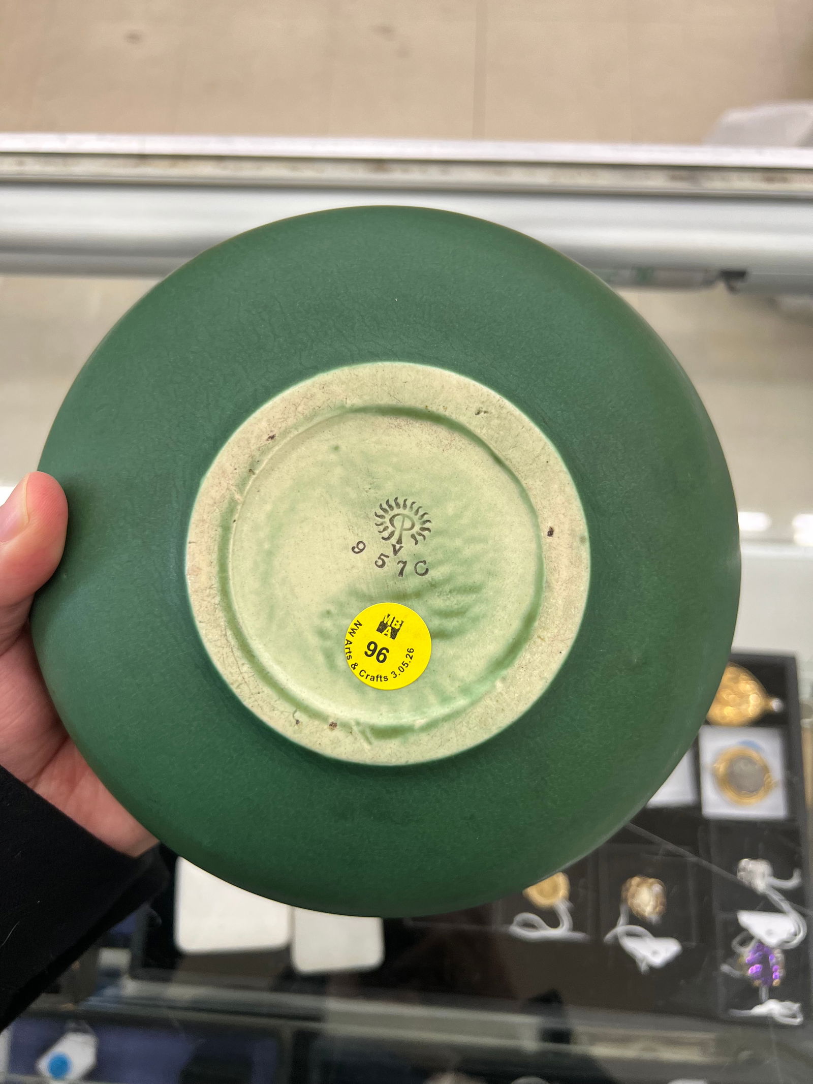 Rookwood 1905 Matte Green Star Bowl - 3