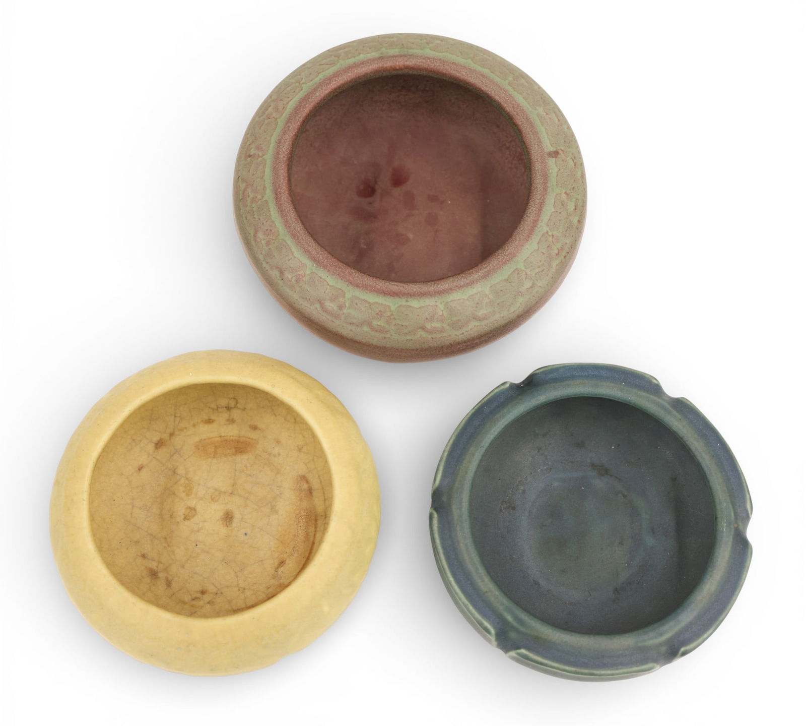 3pc Rookwood Arts & Crafts Pottery Bowls 1914-1917 - 2