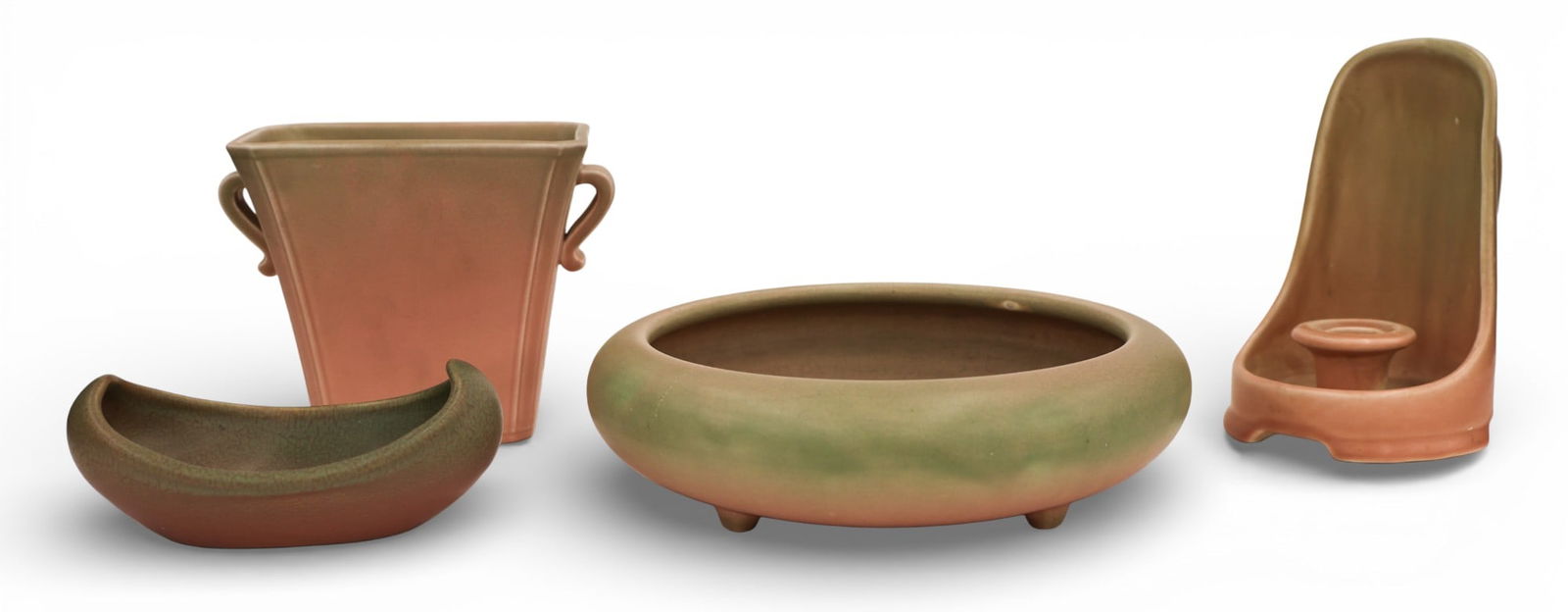 4pc Rookwood Assorted Pink Pottery 1915-1919: 4pc Rookwood Assorted Pink Pottery 1915-1919 6" to 10". Excellent condition.