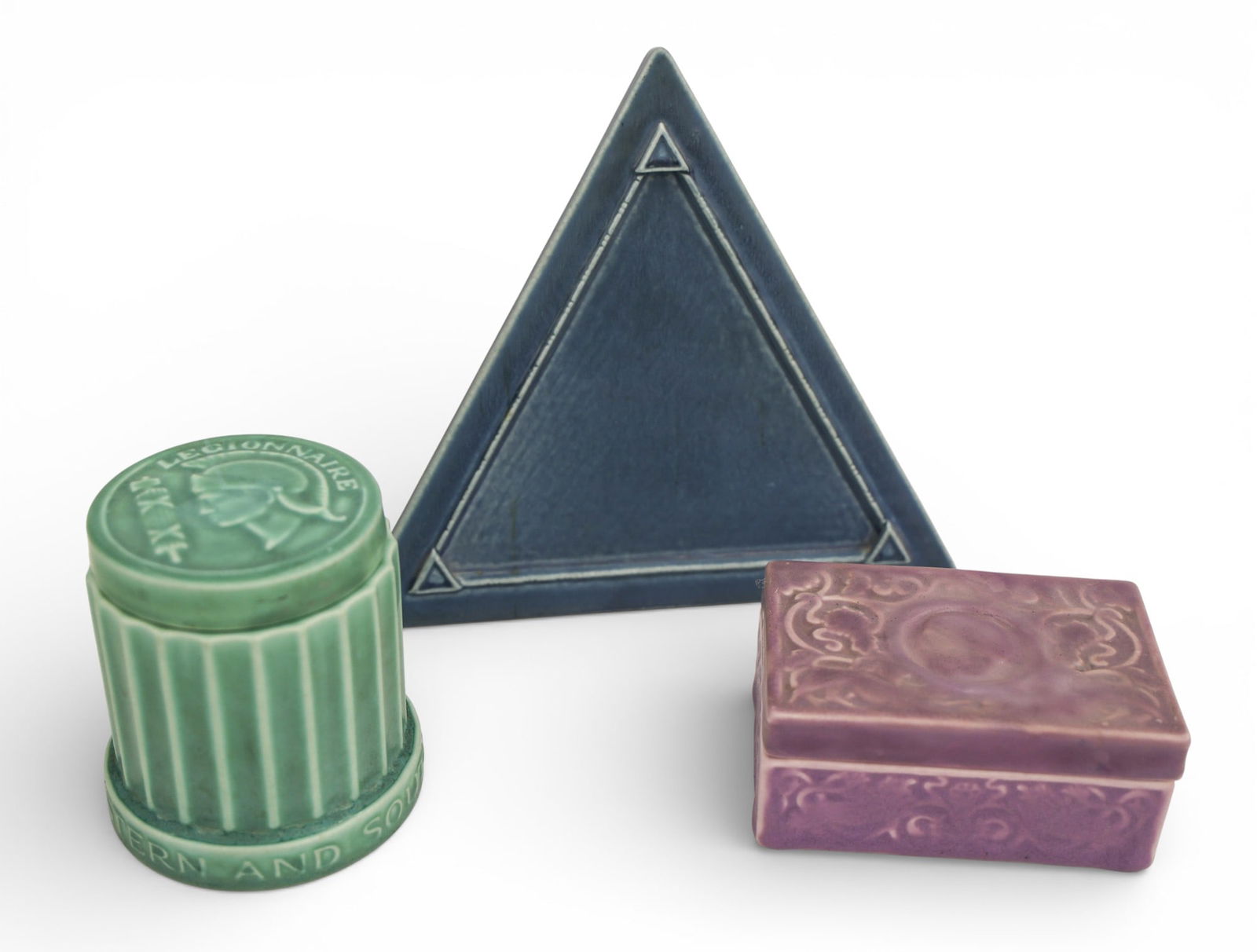 3pc Rookwood Dresser Boxes and Triangle Sign 1930-1937 (1 of 2)