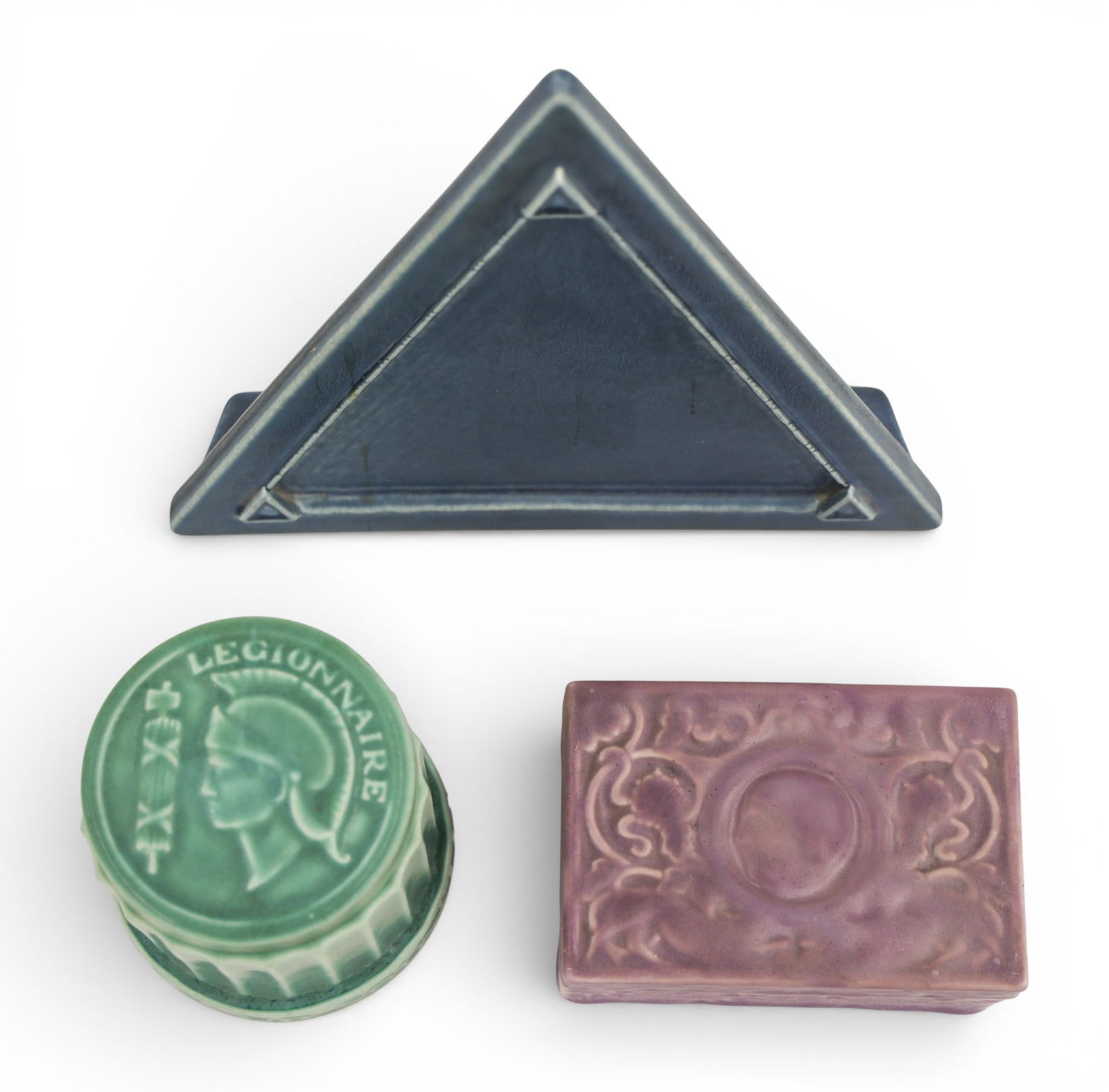 3pc Rookwood Dresser Boxes and Triangle Sign 1930-1937 - 2