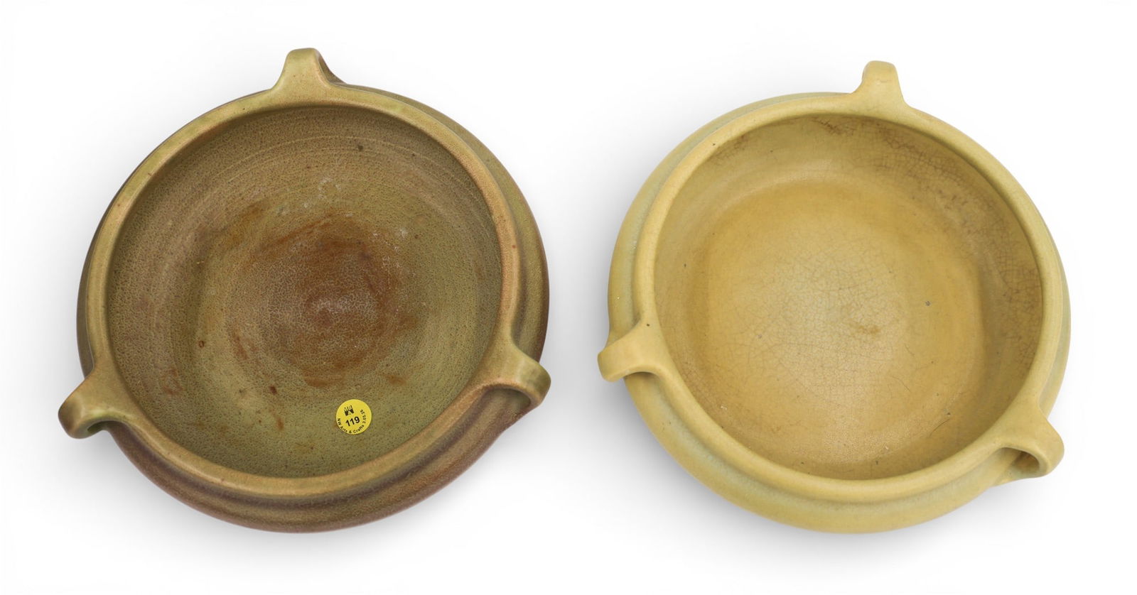 2pc Rookwood Matte Glazed Hanging Pottery Bowls 1908-1913 - 2