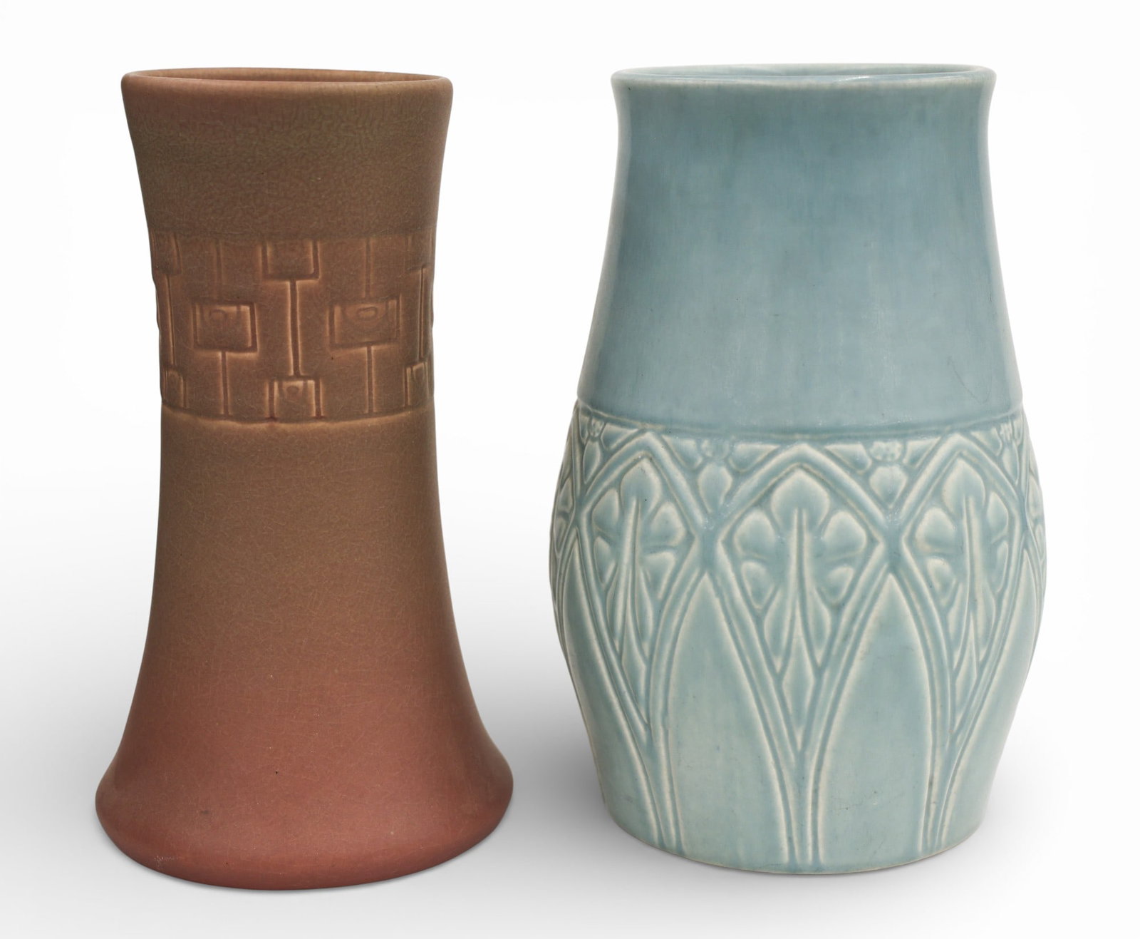 2pc Rookwood Large Arts & Crafts Pottery Vases 1916-1921 (1 of 1)