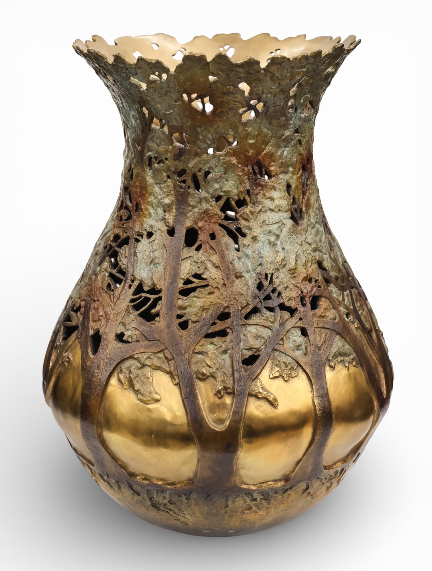 Carol Alleman "Infinity" Sculptural Bronze Floor Vase (1 of 3)