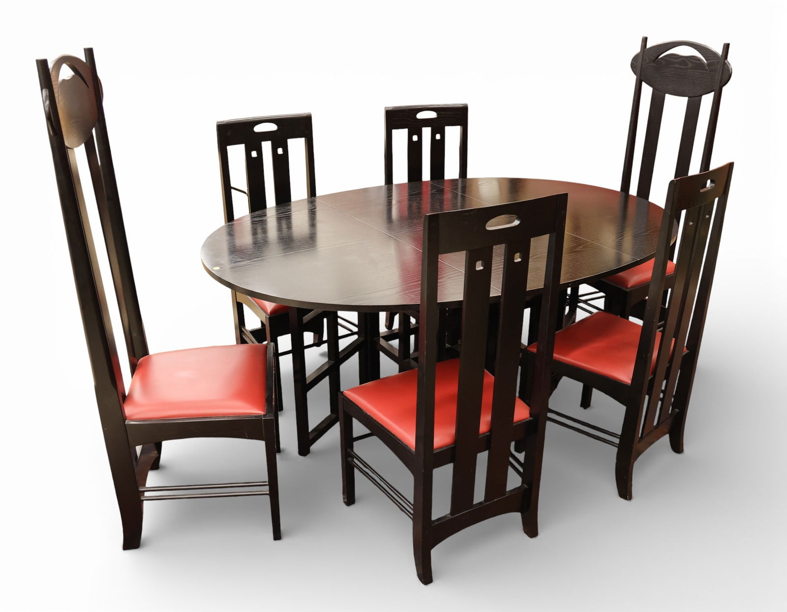 7pc Charles Mackintosh for Cassina Argyle Black Oak Dining Set (1 of 2)