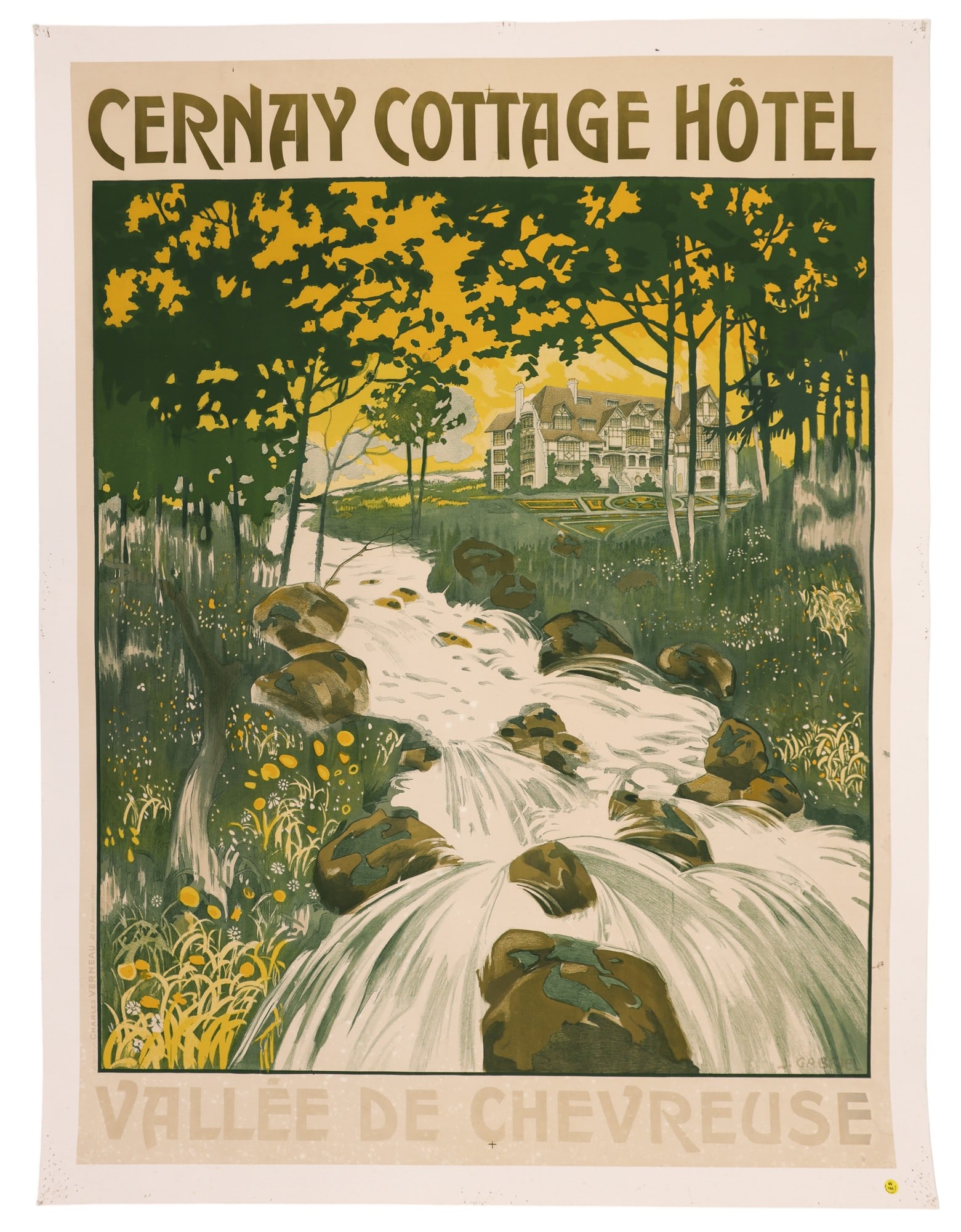 Antique Cernay Cottage Hotel French Poster by J. Gabriel - 2