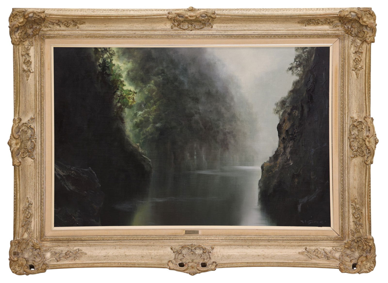 Mitsuzo Shimizu "River Gorge" Oil on Canvas - 2
