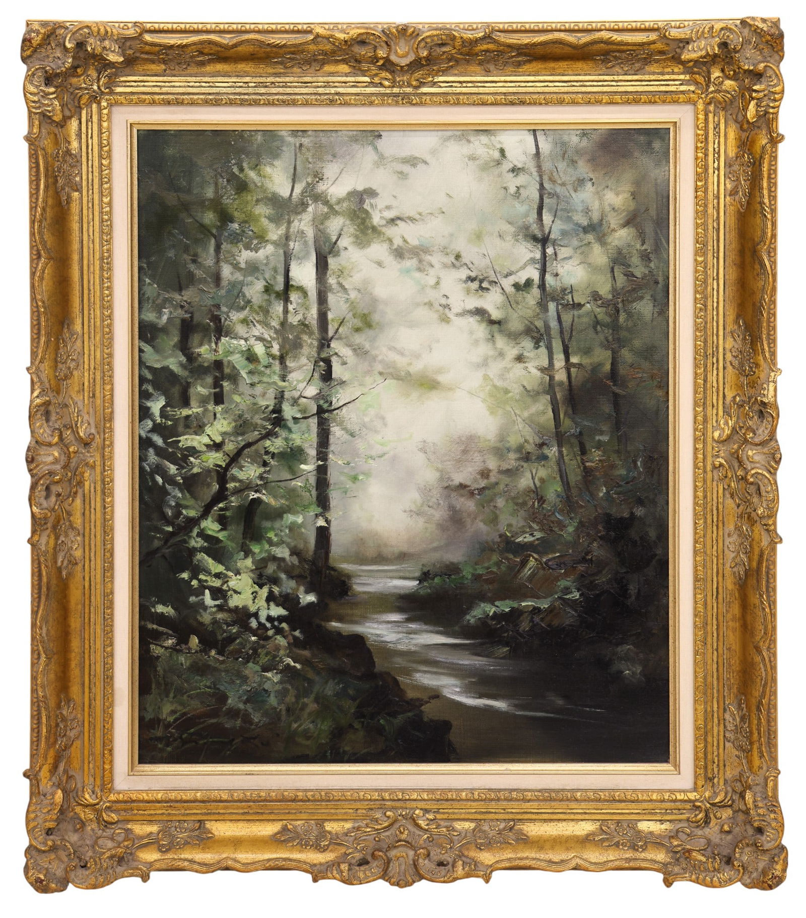 Mitsuzo Shimizu "Woodland Stream" Oil on Canvas - 2