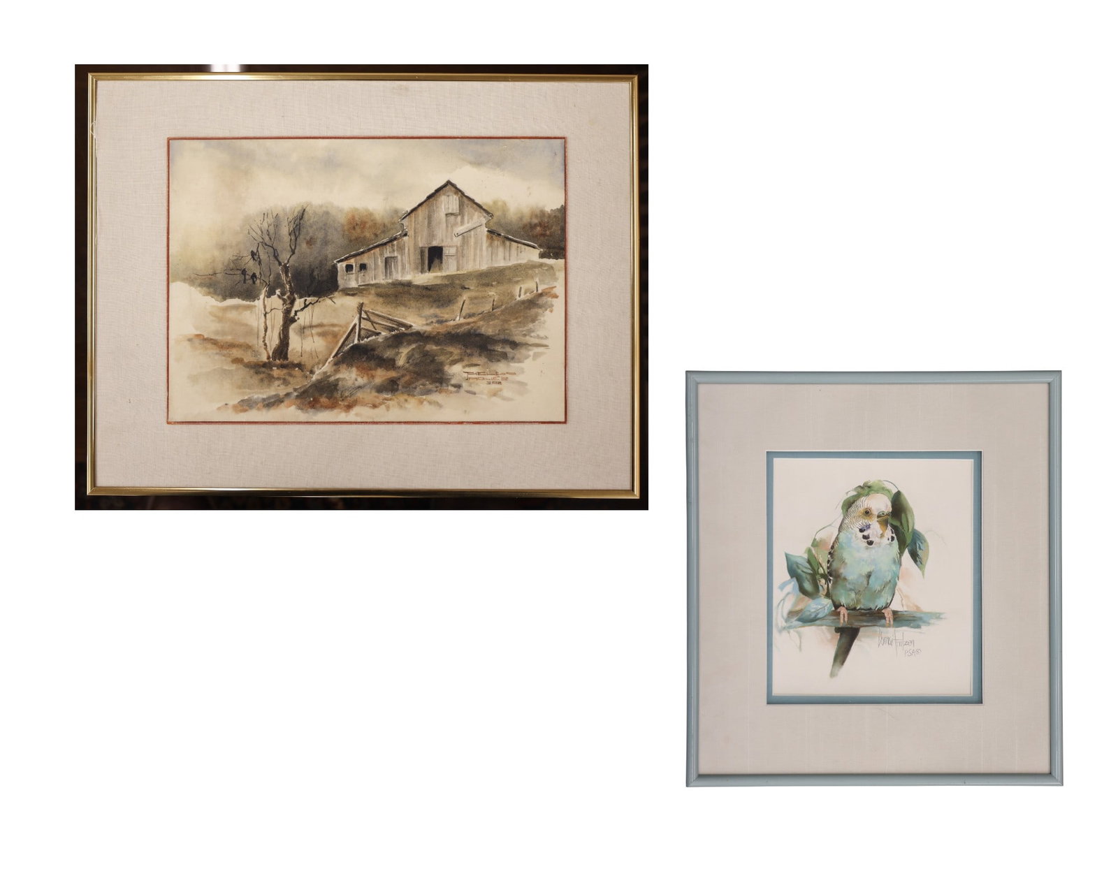 2pc Northwest Watercolor Paintings Framed (1 of 3)