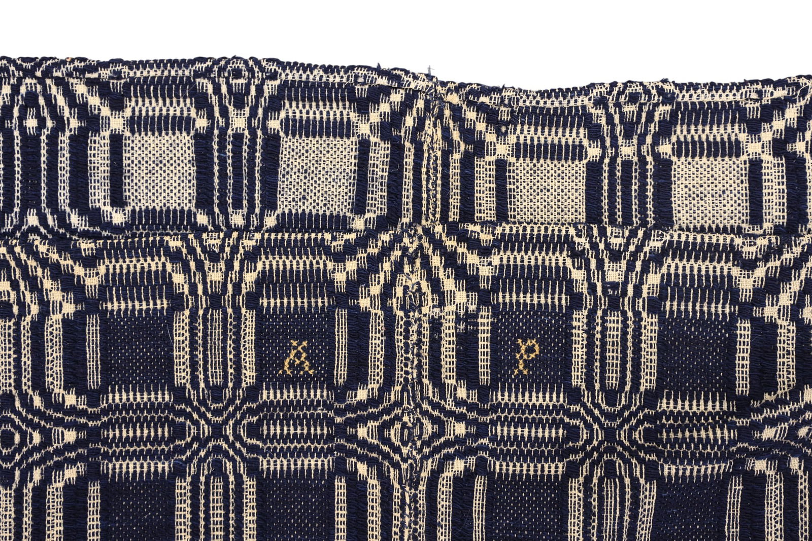 Antique Blue Homespun Coverlet - 3