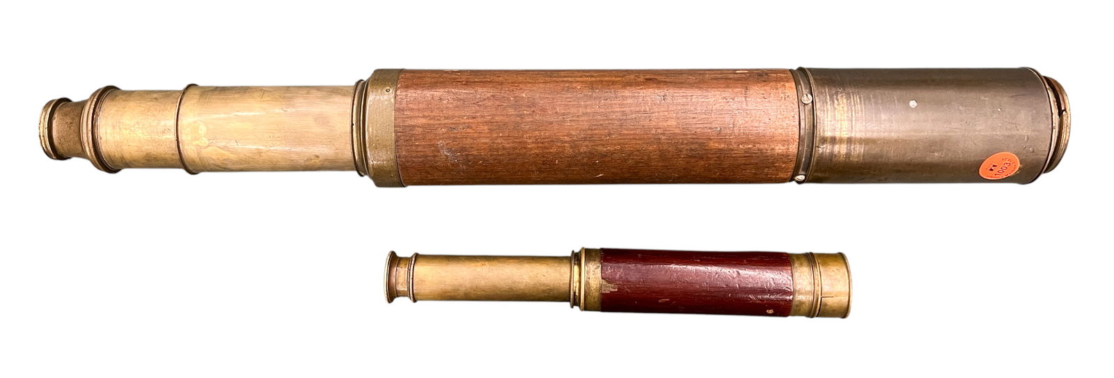 2pc Antique Telescopes: 2pc Antique Telescopes 16" Largest