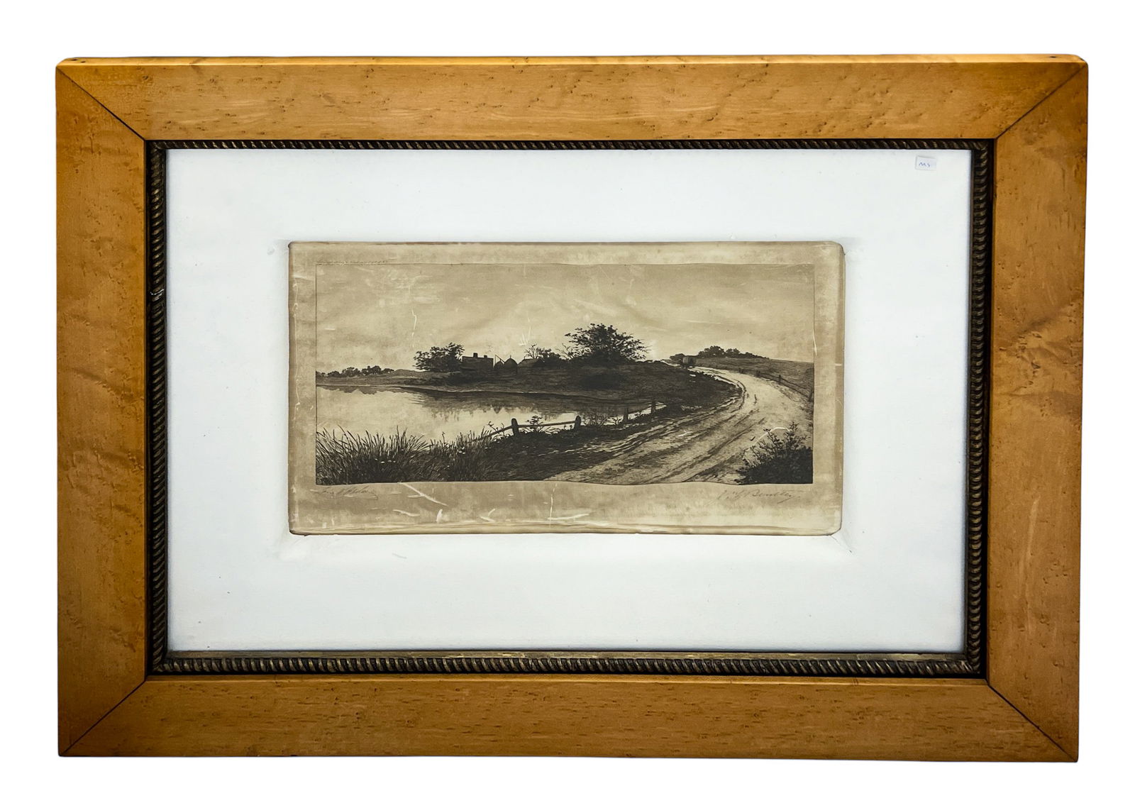 John W. Bentley and Louis K. Harlow "Winter's Path" Etching on Silk - 2