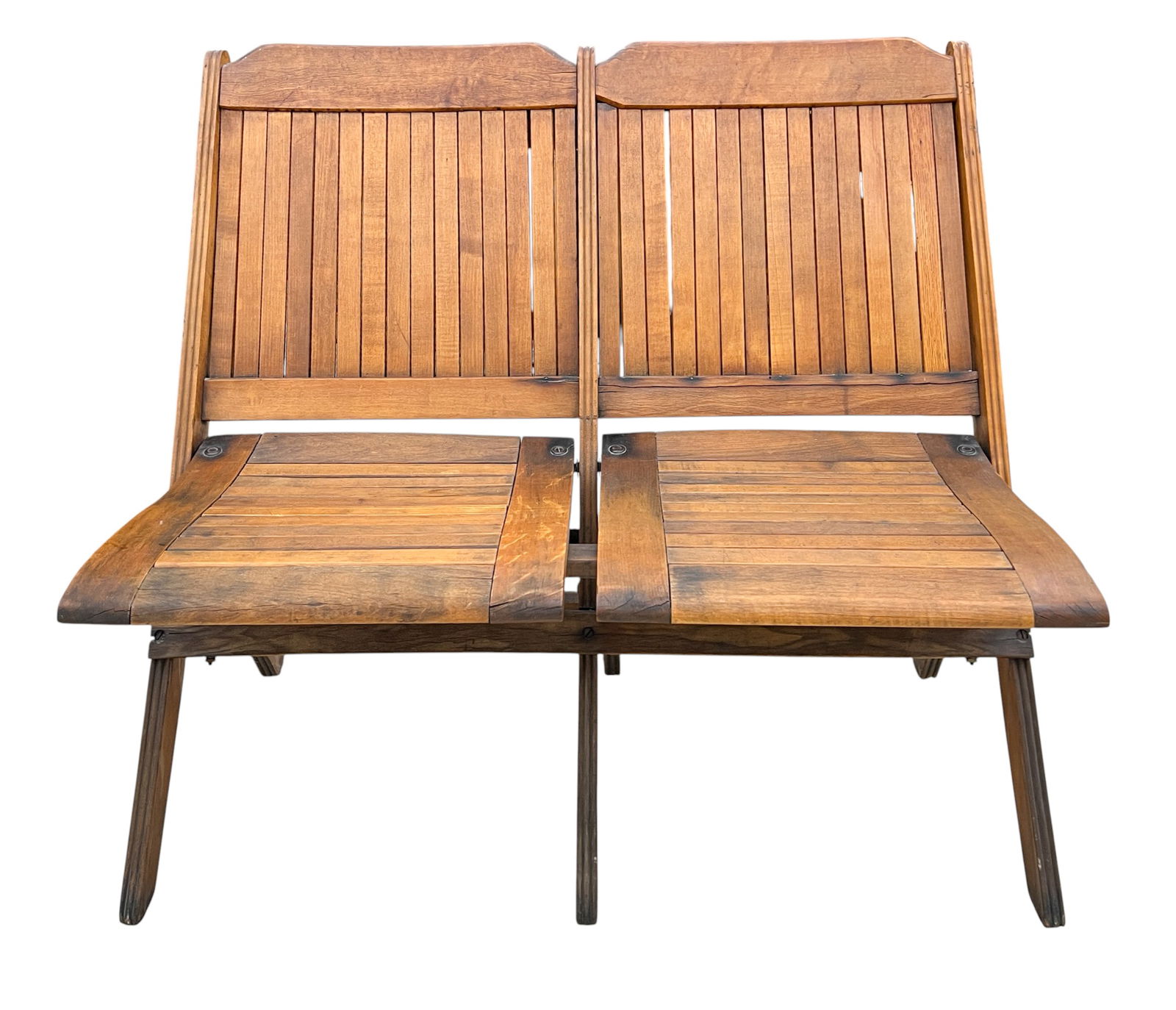 Vintage Folding Two-Seat Teak Deck Chair (1 of 2)