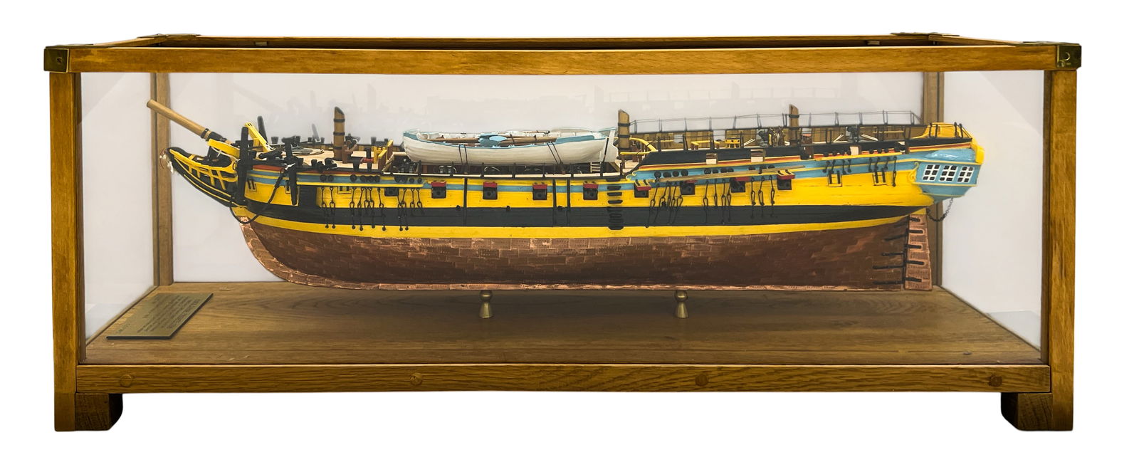 Handmade Wood & Copper Scale Model of H.M.S. Diana Frigate 1794 in Case (1 of 2)