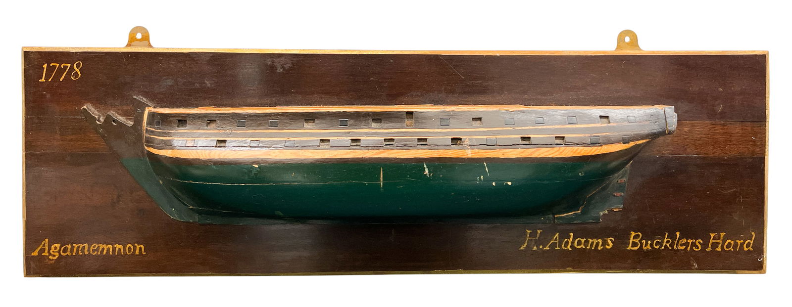 Handmade Wooden Half-Hull Model of H.M.S. Agamemnon (1 of 1)