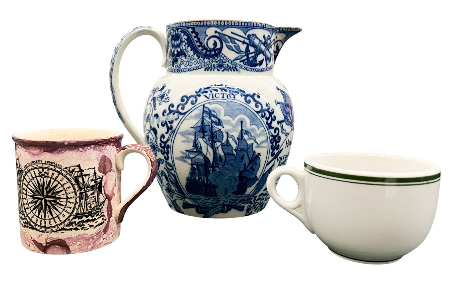 Box 3pc Admiral Nelson Jug & Ship-Themed Cups - 2