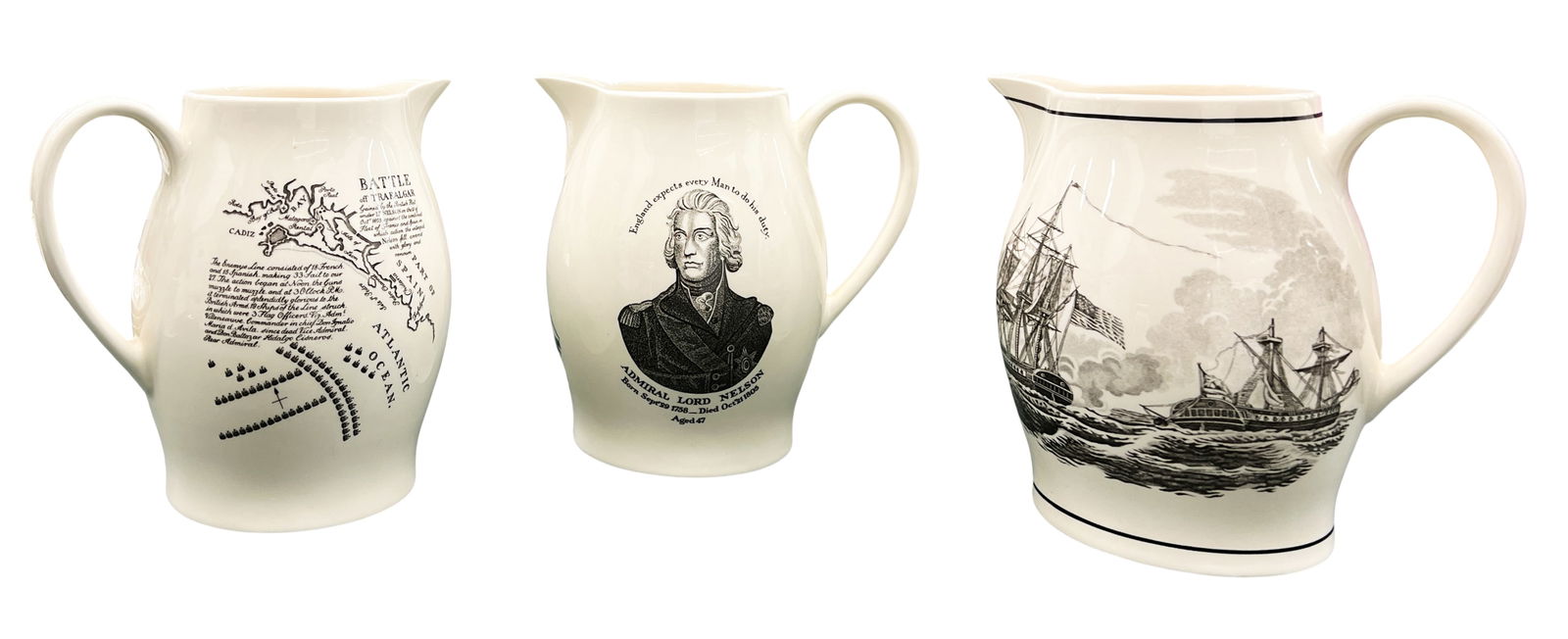 Box 3pc Wedgwood Commemorative Jugs: Box 3pc Wedgwood Commemorative Jugs