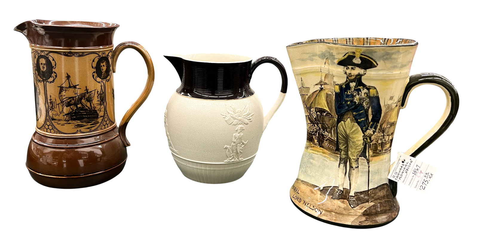 Box 3pc Admiral Nelson Jugs: Box 3pc Admiral Nelson Jugs