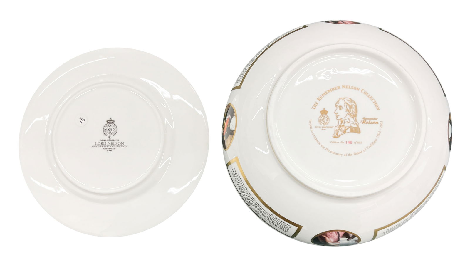 2pc Royal Worcester Admiral Nelson Commemorative Plate & Bowl - 3