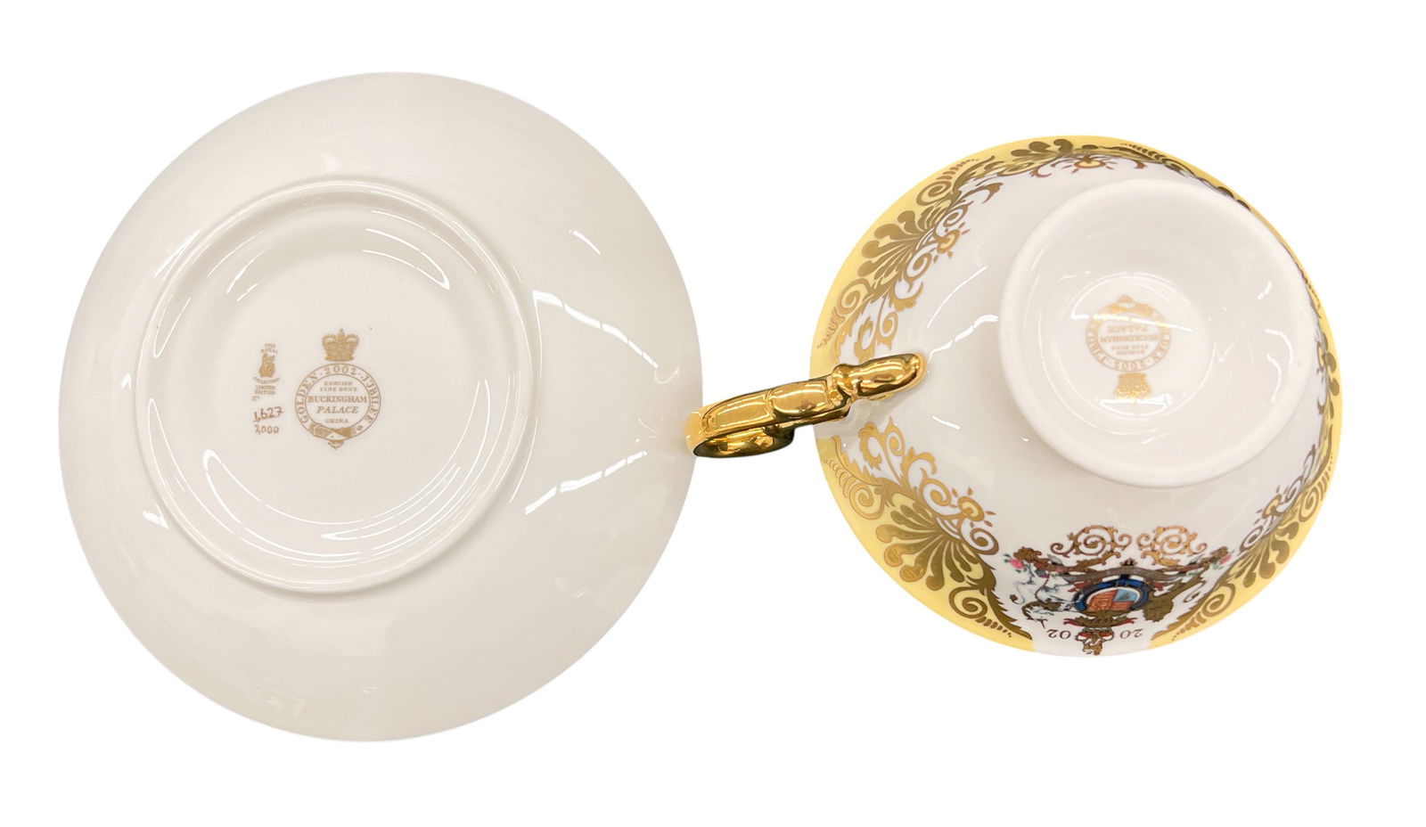 2002 English Fine Bone China Golden Jubilee Teacup & Saucer - 4