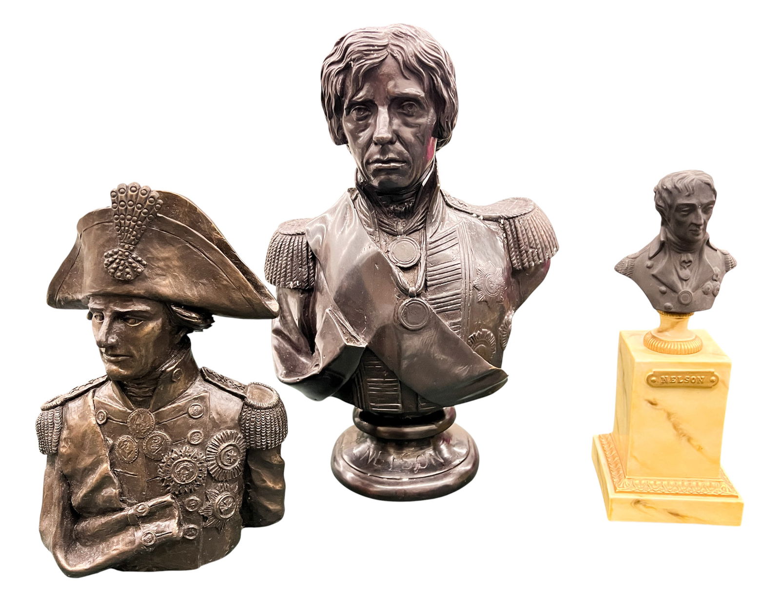 Box 3pc Admiral Nelson Busts: Box 3pc Admiral Nelson Busts 12" Tallest