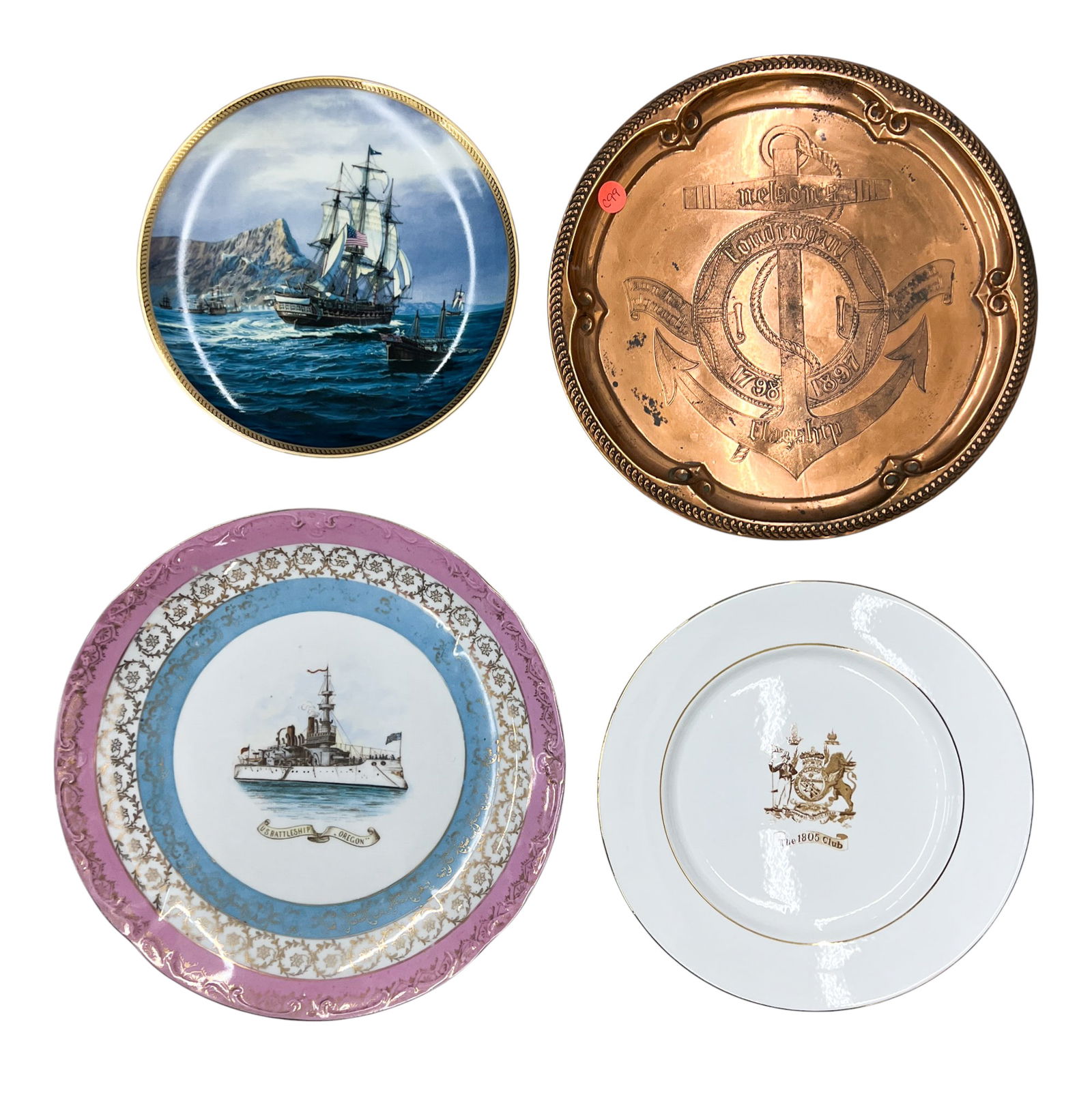 4pc Commemorative Maritime Plates: 4pc Commemorative Maritime Plates 12" Largest
