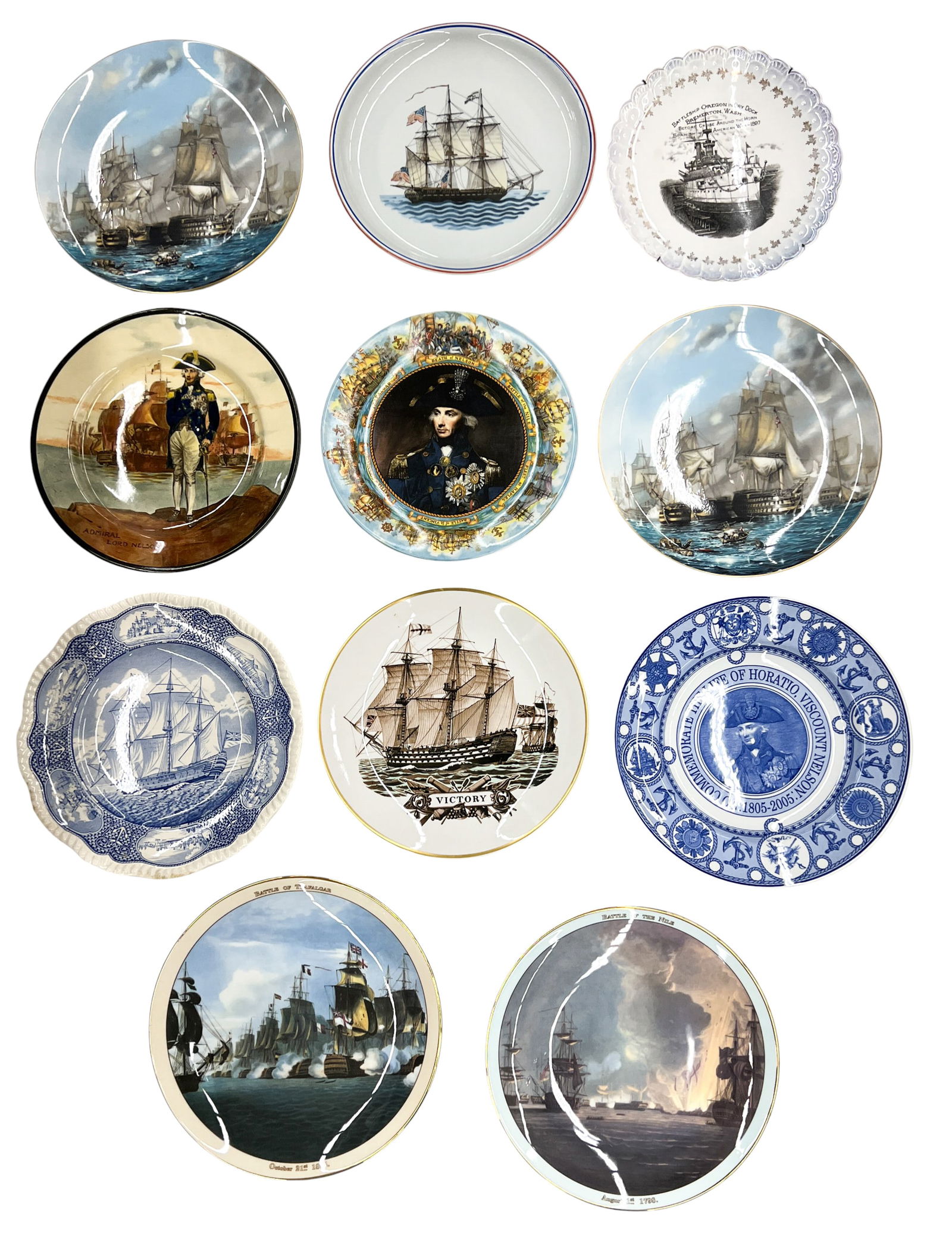 11pc Commemorative Maritime Plates (1 of 1)