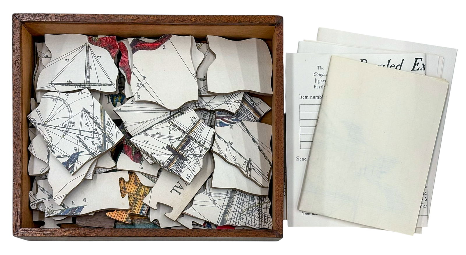 "The Royal George, or Wooden Walls of Old England Dissected" Wood Puzzle w/ Box: "The Royal George, or Wooden Walls of Old England Dissected" Wood Puzzle w/ Box