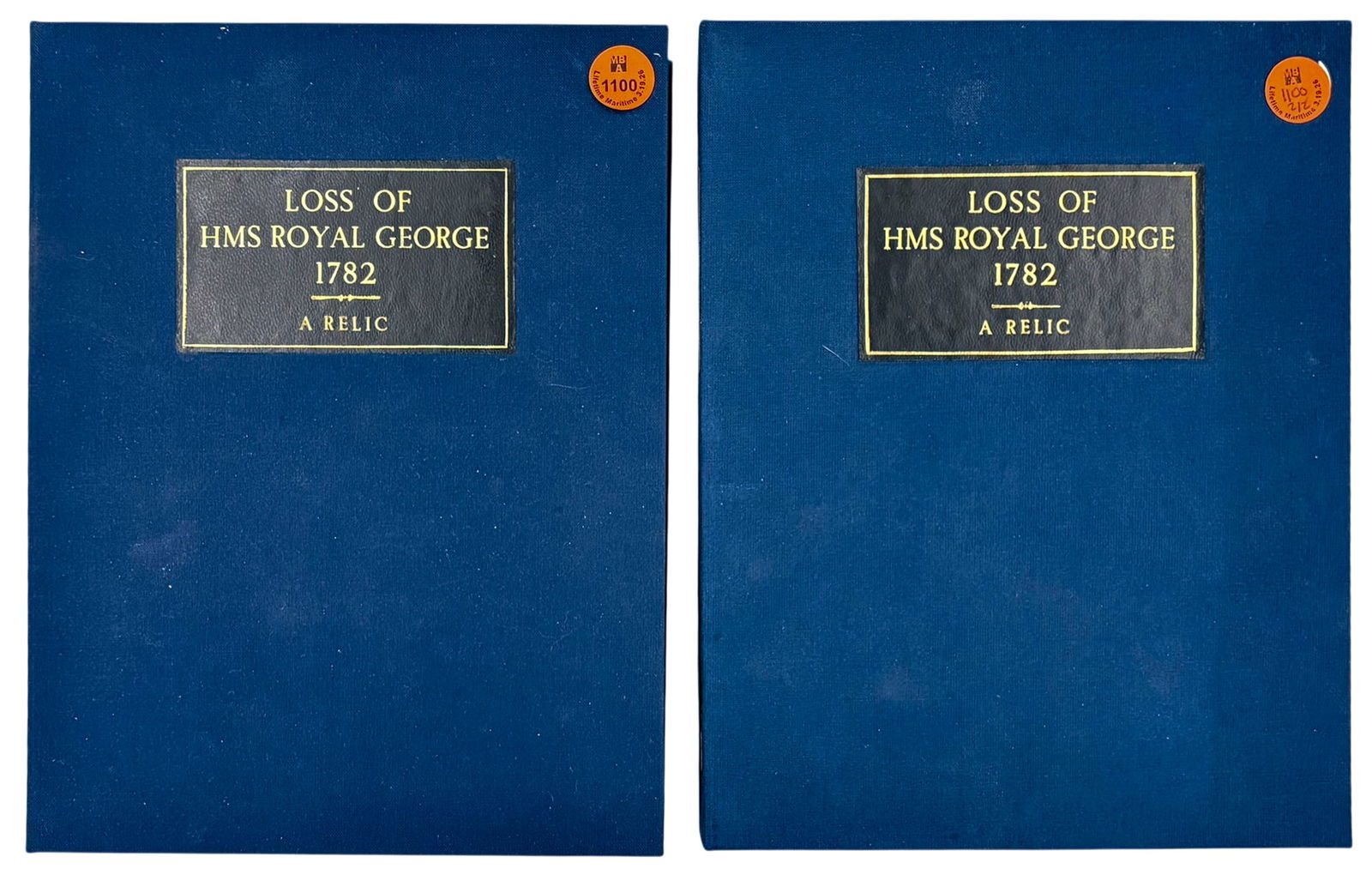 Pair "Loss of HMS Royal George 1782 - A Relic" Commemorative Wood Ship Fragments - 2