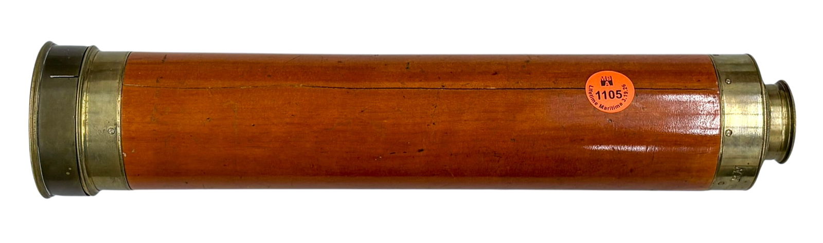 Antique Brass & Wood Three Draw Naval Telescope - 3