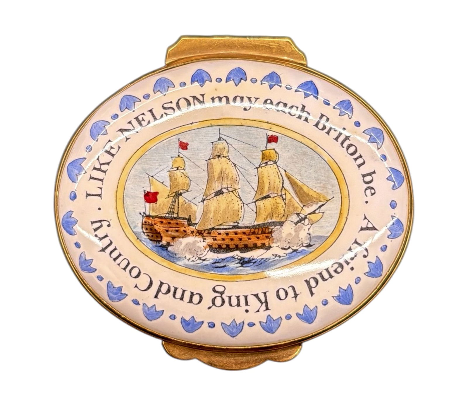 Crummles & Co. Admiral Nelson Enameled Box: Crummles & Co. Admiral Nelson Enameled Box. 1" with original box.