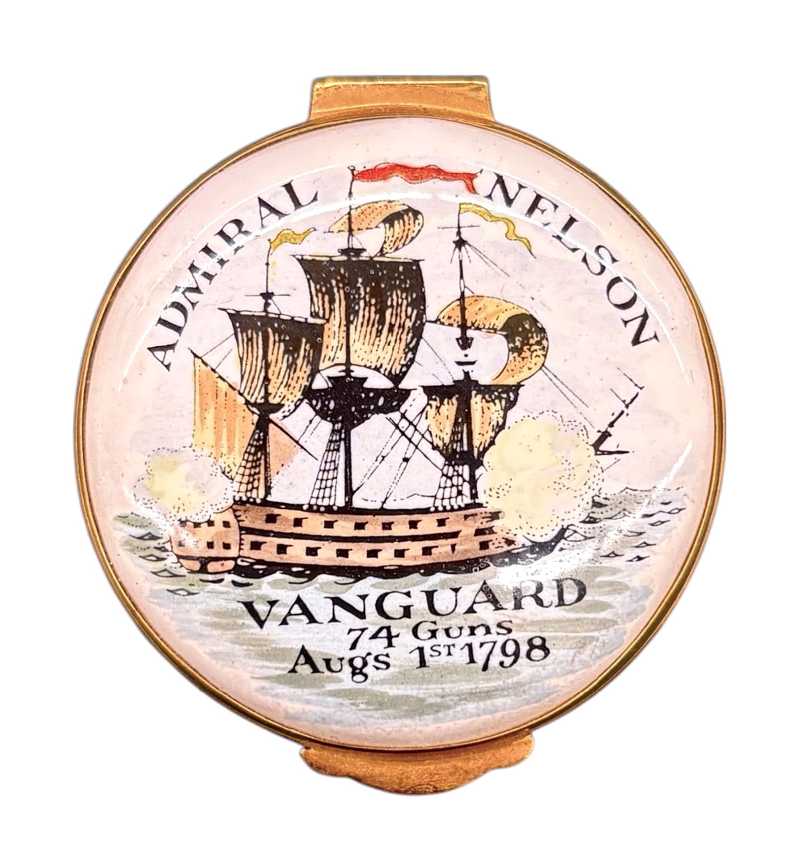 Crummles & Co. Admiral Nelson Enameled Box: Crummles & Co. Admiral Nelson Enameled Box. 1" with original box.