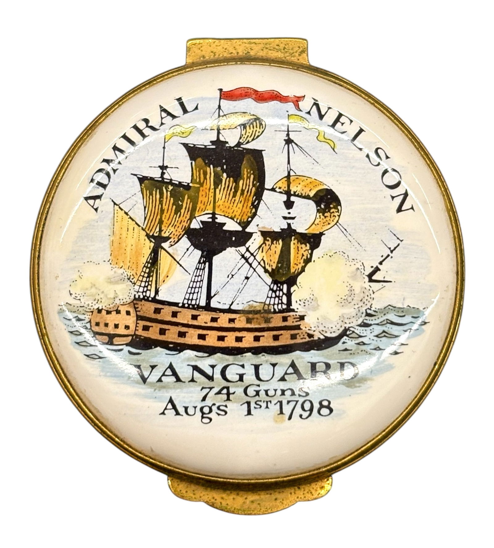 Crummles & Co. Admiral Nelson Enameled Box: Crummles & Co. Admiral Nelson Enameled Box. 1" with original box.