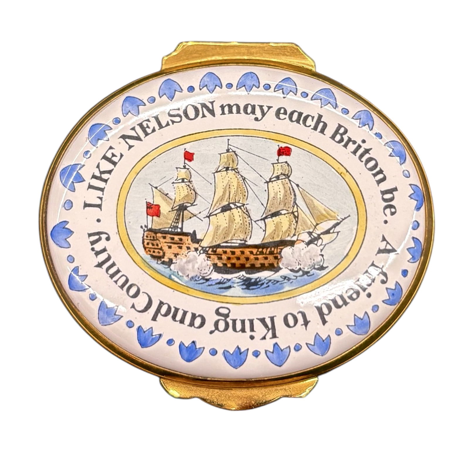 Crummles & Co. Admiral Nelson Enameled Box: Crummles & Co. Admiral Nelson Enameled Box. 1" with original box.