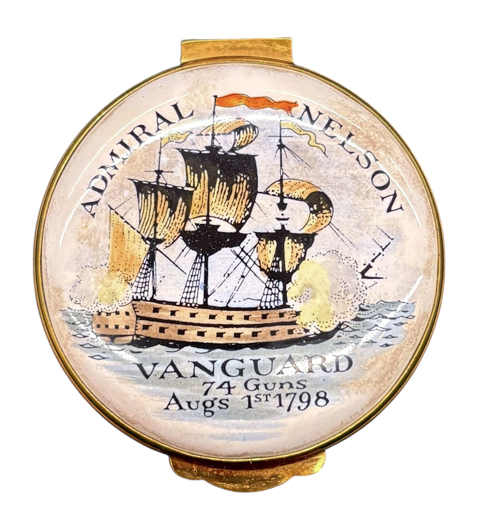 Crummles & Co. Admiral Nelson Enameled Box: Crummles & Co. Admiral Nelson Enameled Box. 1" with original box.