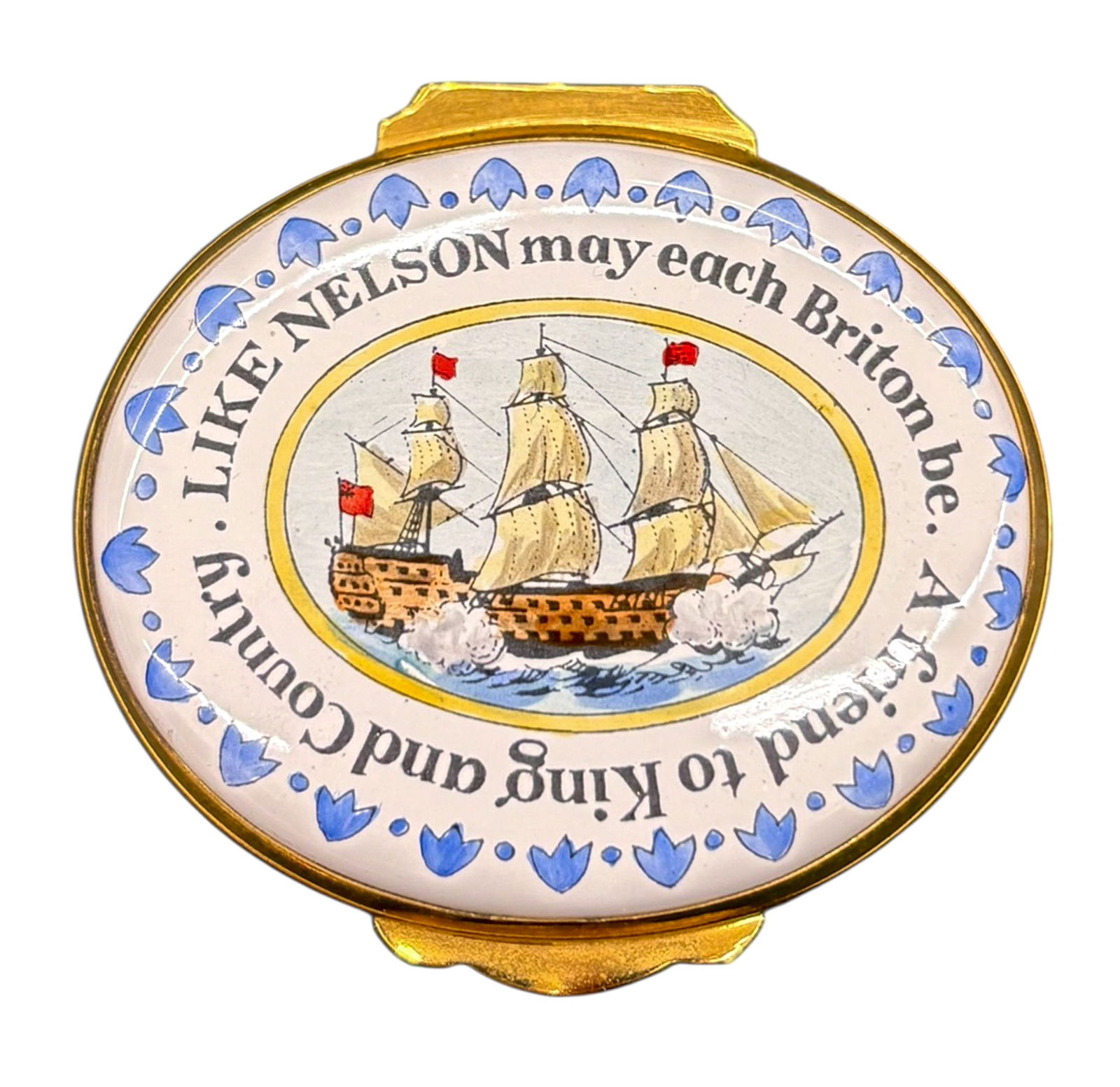 Crummles & Co. Admiral Nelson Enameled Box: Crummles & Co. Admiral Nelson Enameled Box. 1" with original box.