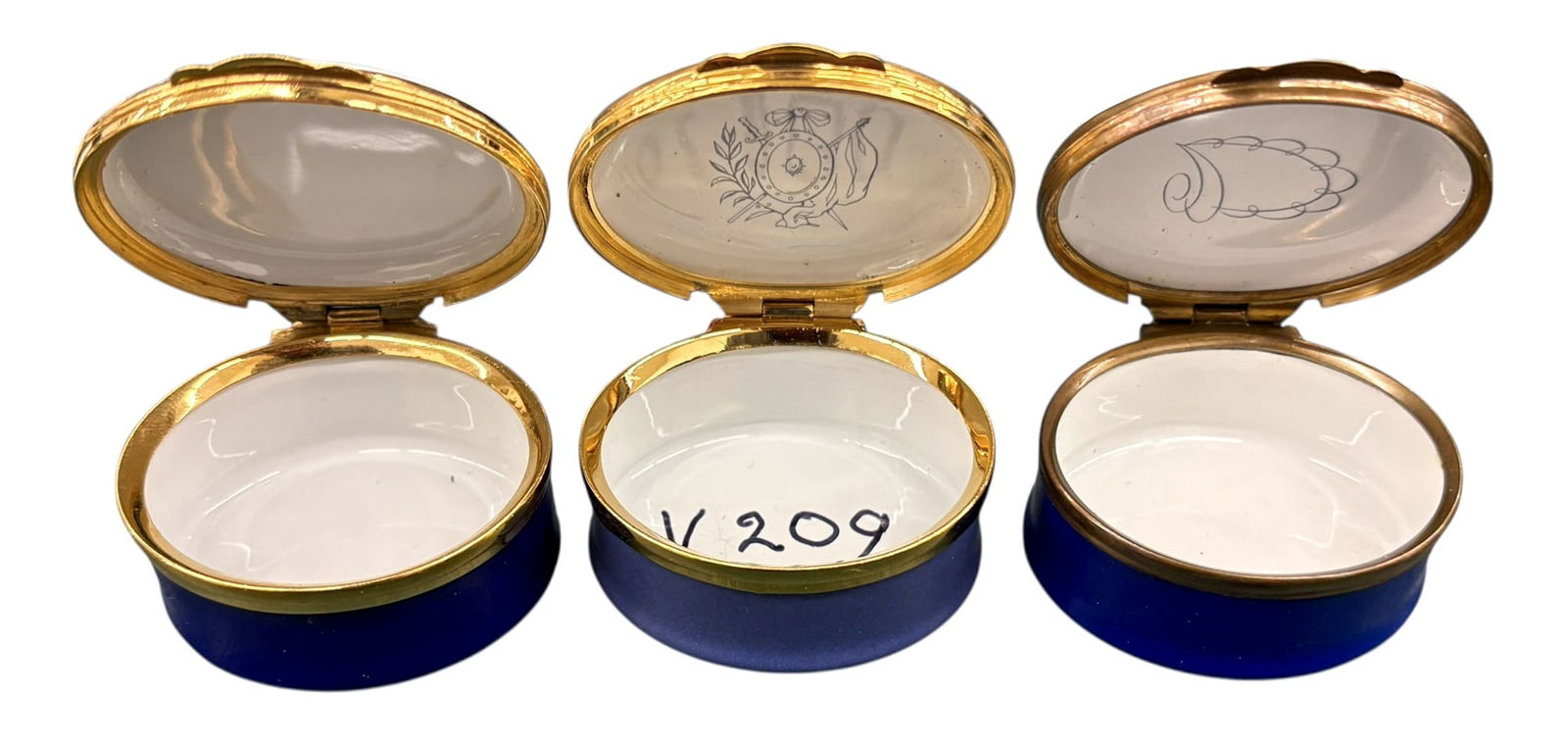 3pc. Crummles & Co. Admiral Nelson Enameled Boxes - 3